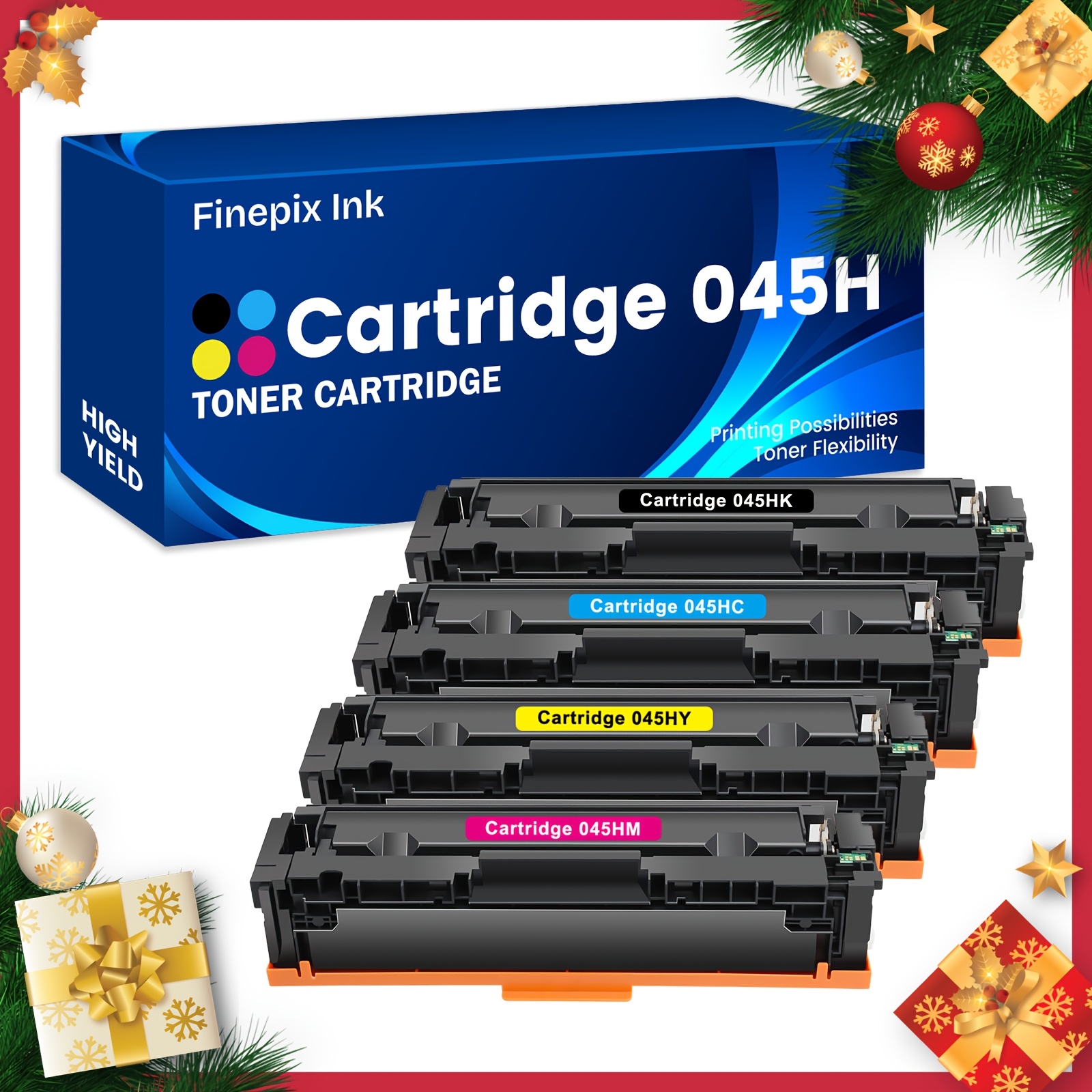 

4 Packs 045h Compatible For 045h 045 Crg-045h For Mf632cdw Mf634cdw Lbp612cdw Lbp611cn Lbp613cdw Mf631cdw Mf633cdw Printer Ink (black Yellow)