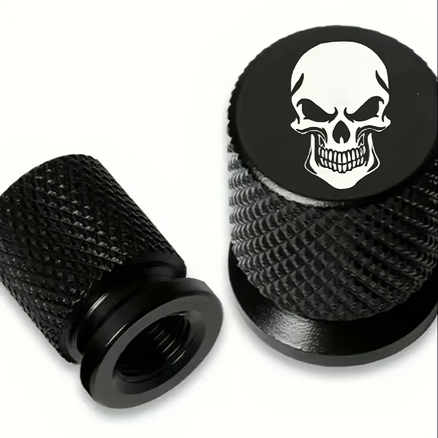 Image of 2pcs High-grade Alloy Valve Stem Caps, Durable And , In Multiple Colors, Suitable For Tires, Compatible With Cars, Trucks, Bicycles, And Motorcycles, Featuring A Unique Design