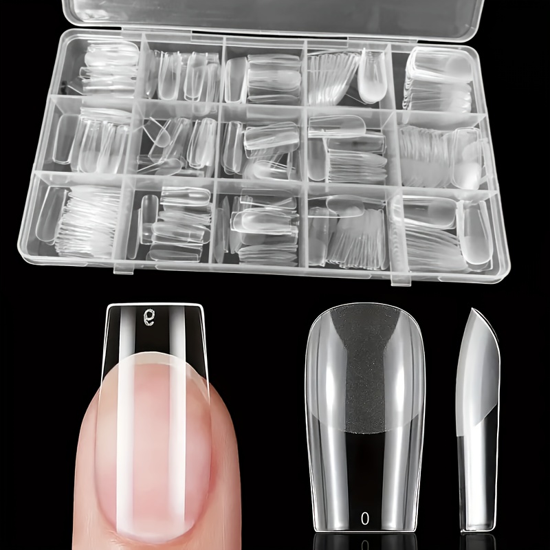 

330pcs Medium Square Gel X Nail Tips - Matte Cover False Nails, Easy To Apply Flexible Acrylic For Nail Extension And Press-on Art