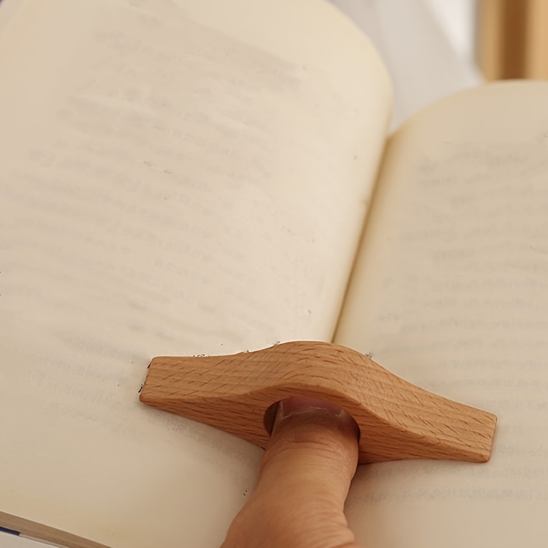 polished wooden thumb bookmark one handed reading support for quick flipping ideal for office and book enthusiasts
