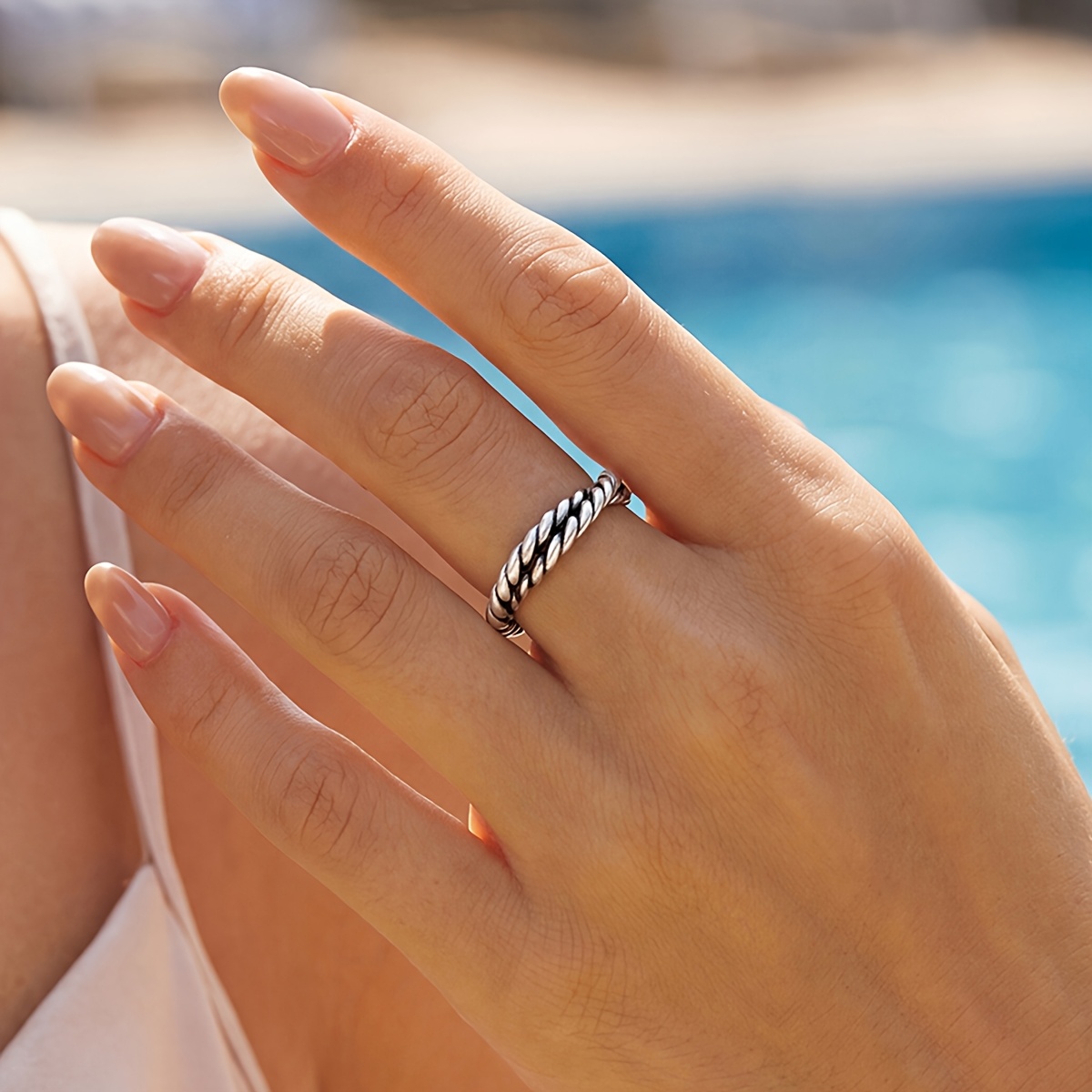 Double Strand Twisted Vintage Ring, Perfect Gift for Special Occasions