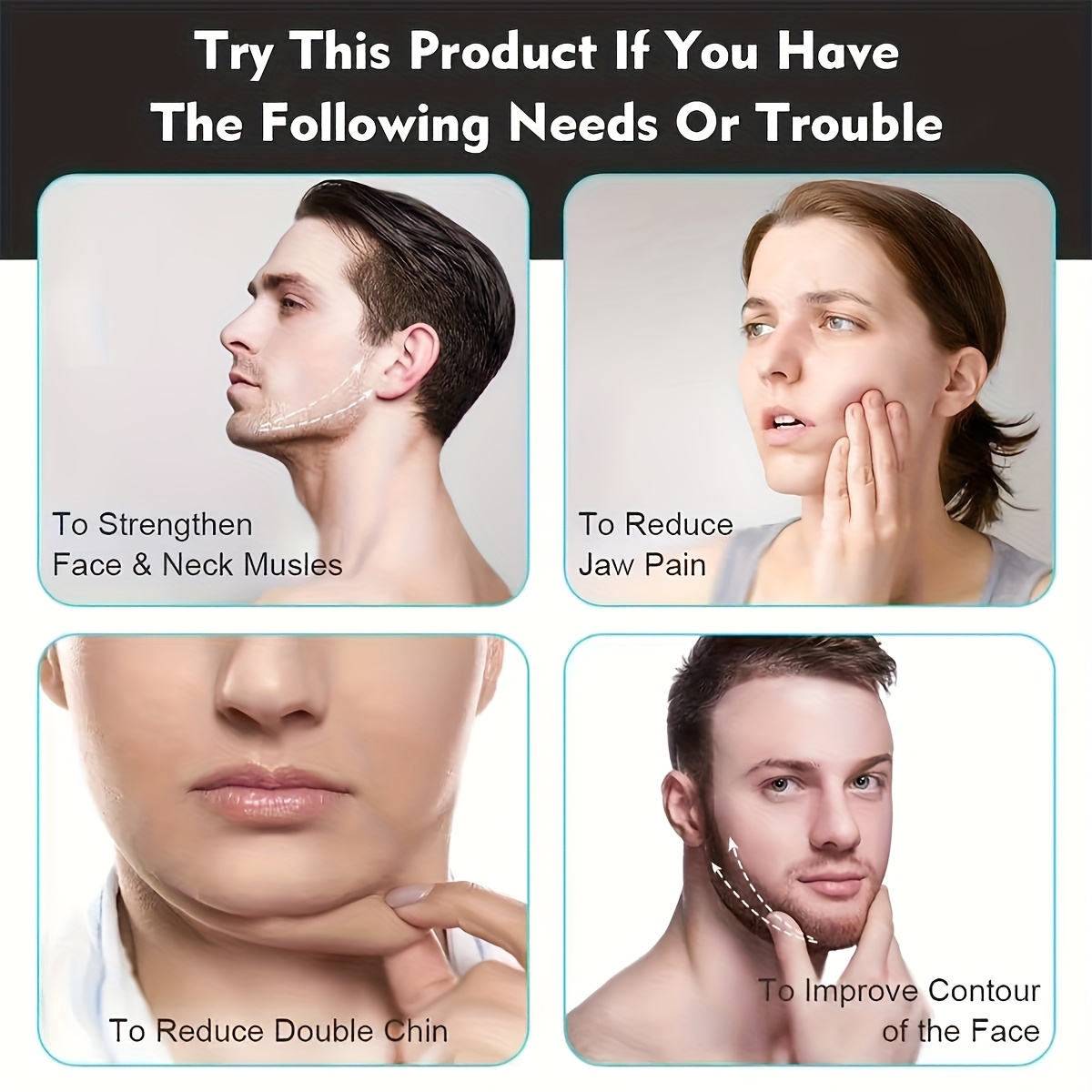 1pc Jaw Trainer with C-Shaped Masseter - Exerciser for Men and Women, Activates and Tones Facial Muscles, Jaw Movement and Facial Exerciser
