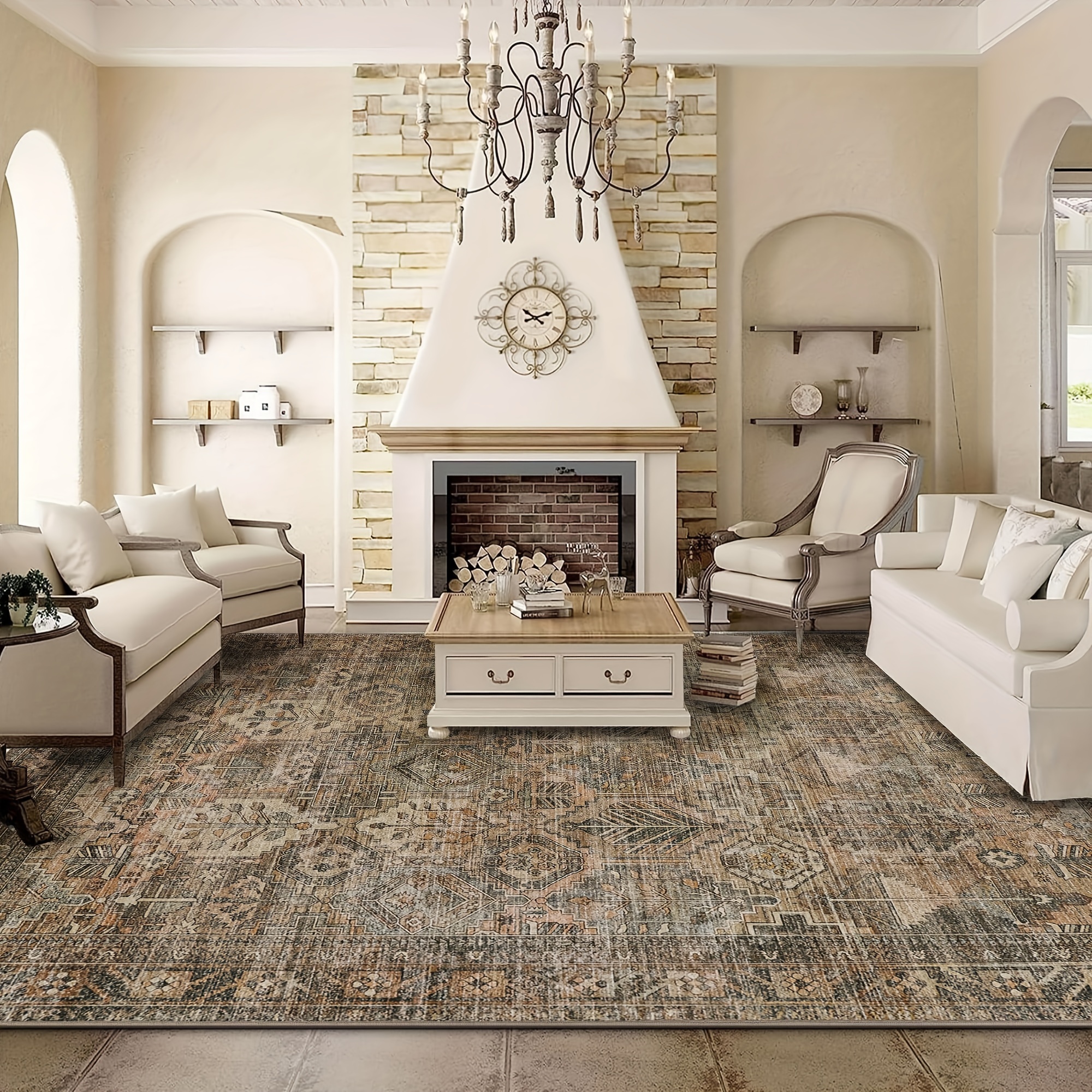 

Area Rug Distressed Chenille Rug, Low Non , /