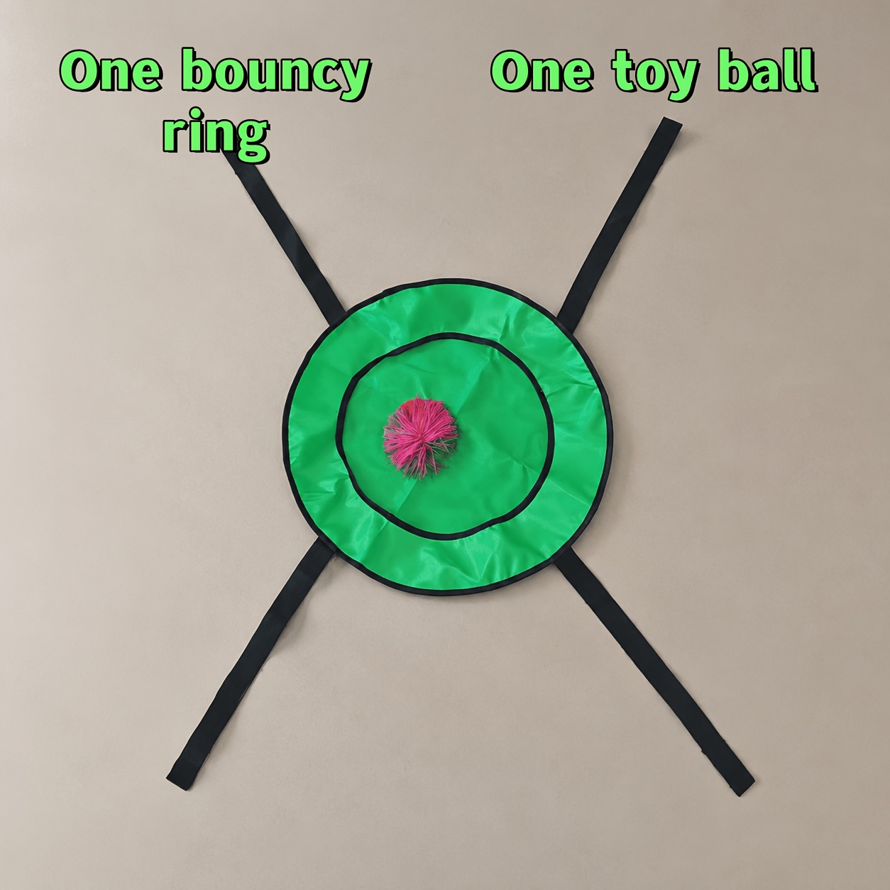 TEMU Ensemble de 2 pièces : Anneau rebondissant jaune/vert/rose + Balle jouet, Ensemble de sport air, Jeu interactif de et de réception pour deux