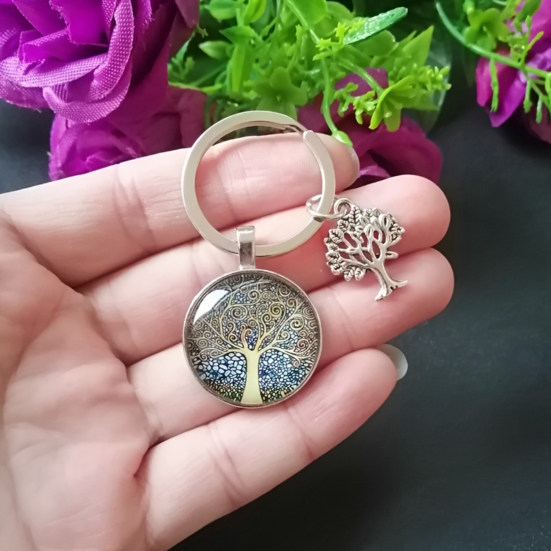 1pc mens tree of life keychain art mandala   fathers day commemorative gift 3