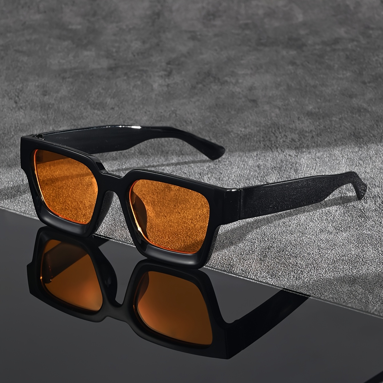Vintage Orange Sunglasses BLACK VINTAGE RETRO 70S ORANGE  display picture 3