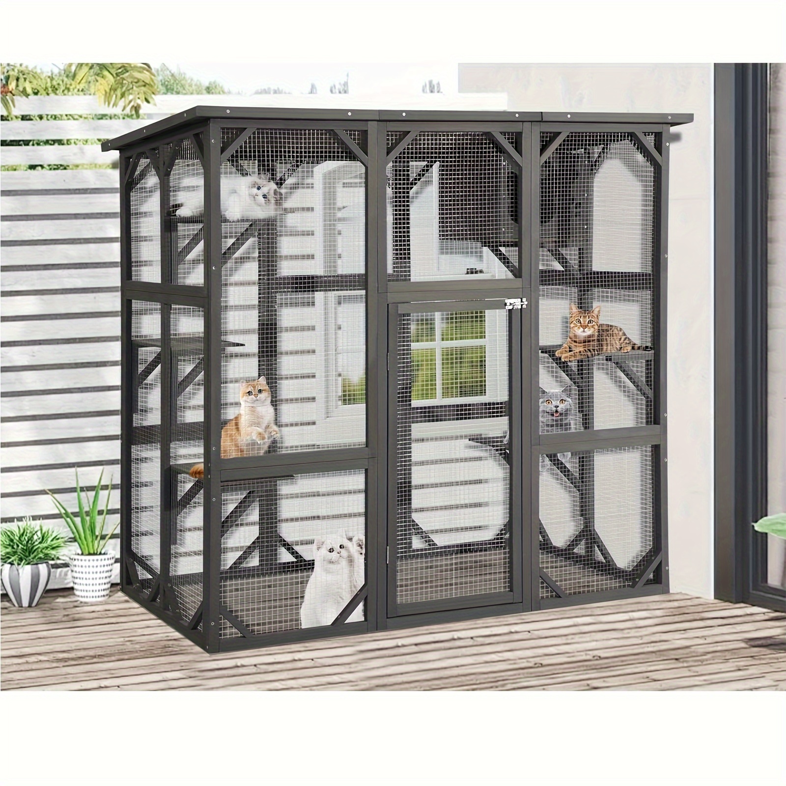 large outdoor cat enclosure cat house indoor cat Temu