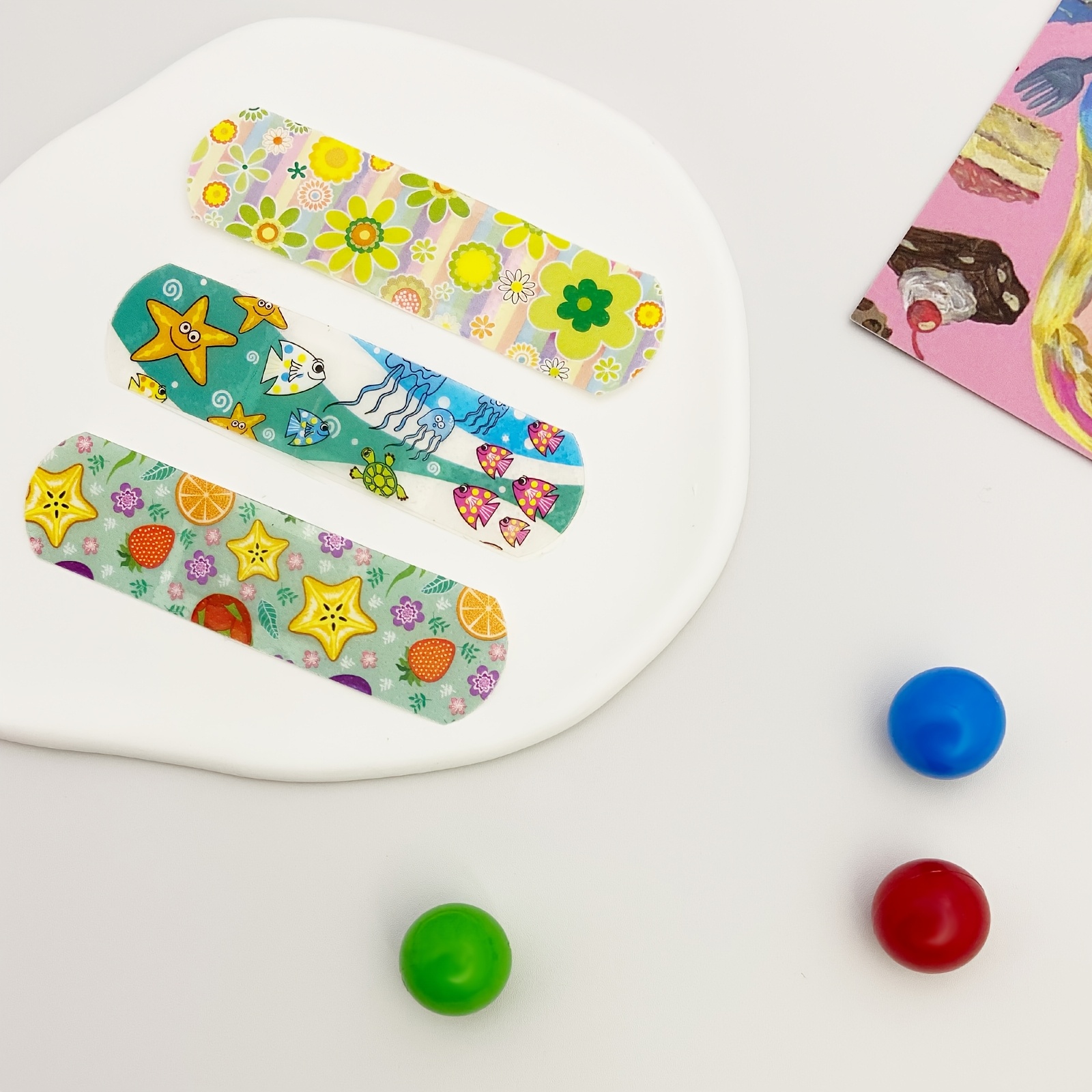 100pcs Cute Cartoon Bandages - Breathable PE Material for Sports & Outdoor Activities