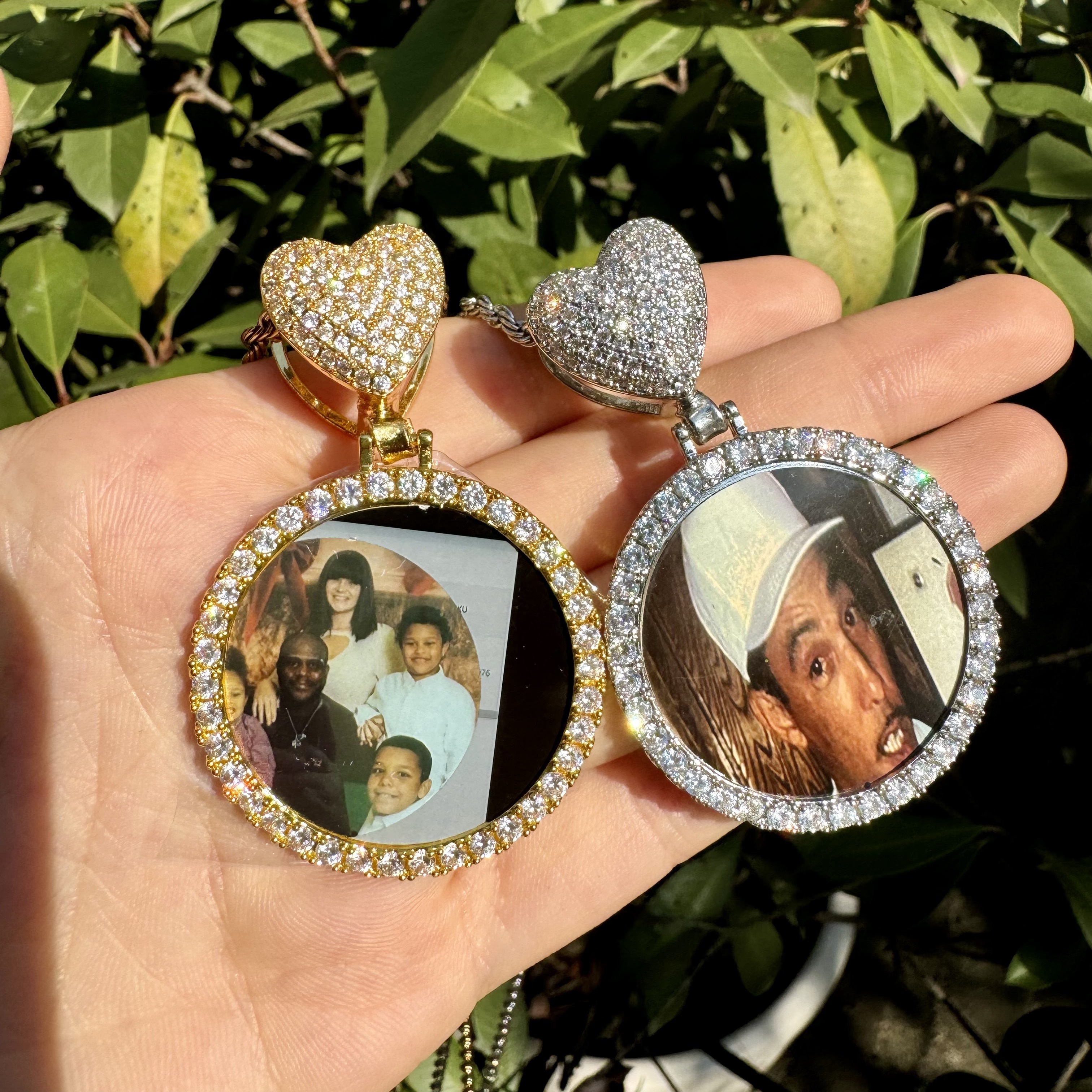 Custom Photo Pendant Necklace with Heart Clasp Personalized Jewelry for Him