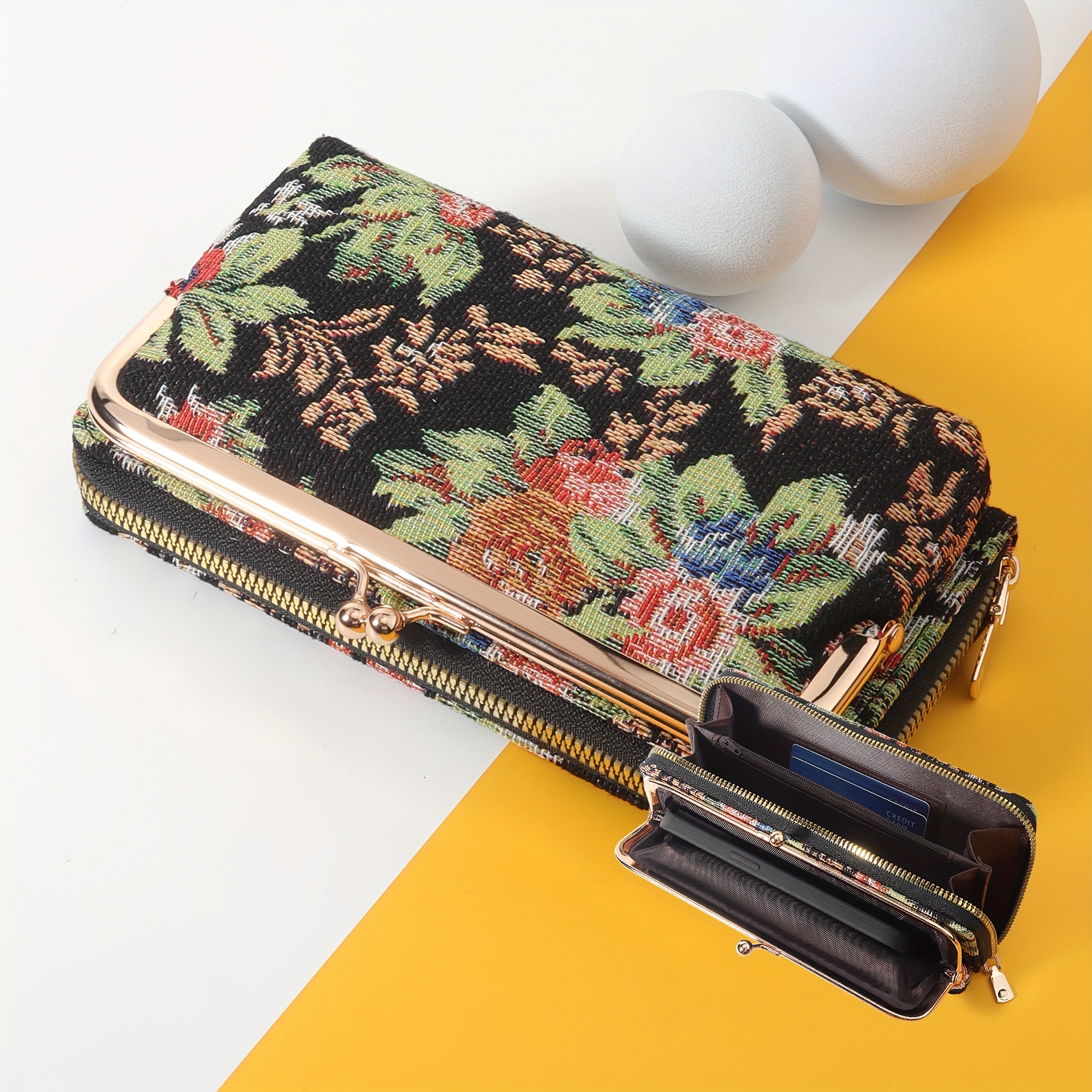 Portefeuille Nylon Fermeture Éclair - 19x10cm - Fentes Cartes Et Billets - Polyester