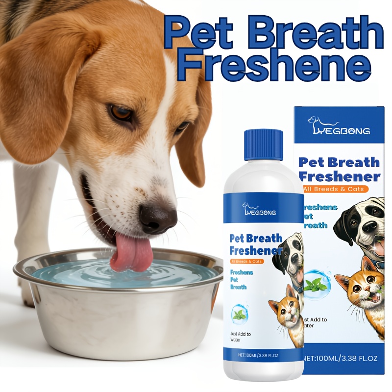 Image of Yegbong Pet Breath Freshener, Cleaning Pet Oral Teeth Calculus Gentle Ingredients Care Freshener, Pet Supplies