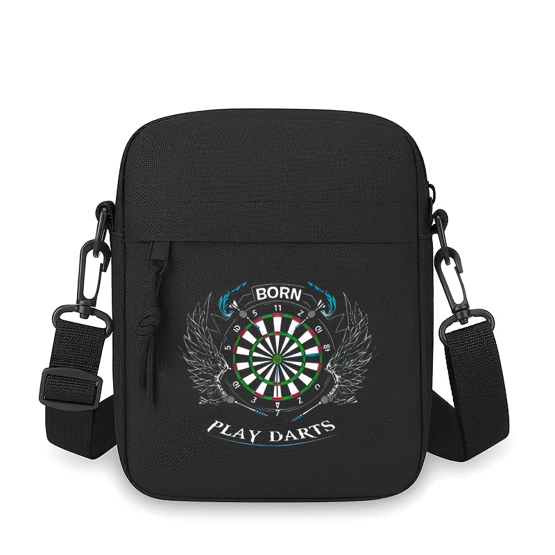 Fashion Dart Themed Crossbody Bag With Adjustable Shoulder Strap - Durable Oxford Cloth, Zippered Everyday Essentials Backpack