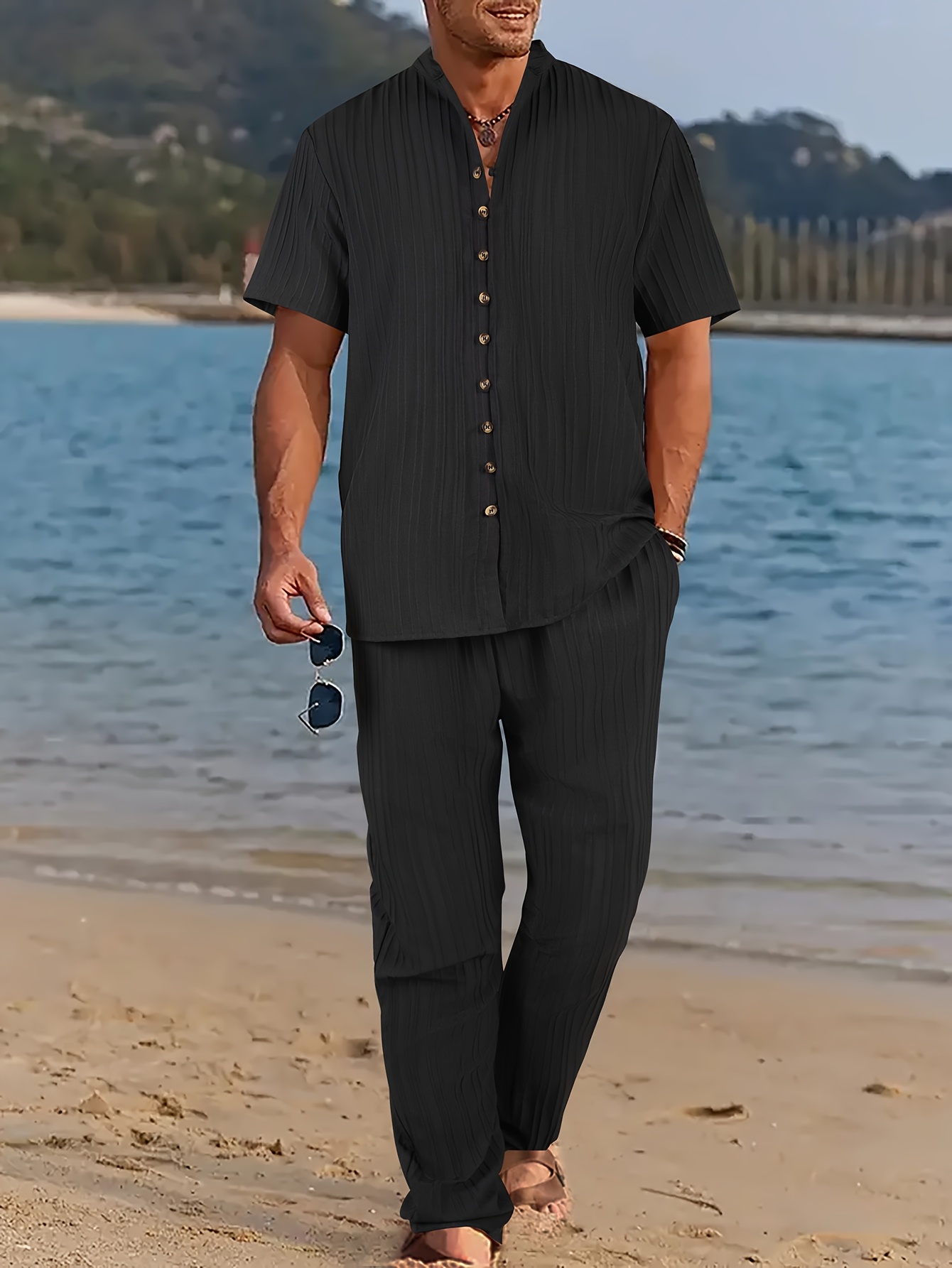 conjunto piezas hombre /verano: camiseta casual Temu Spain