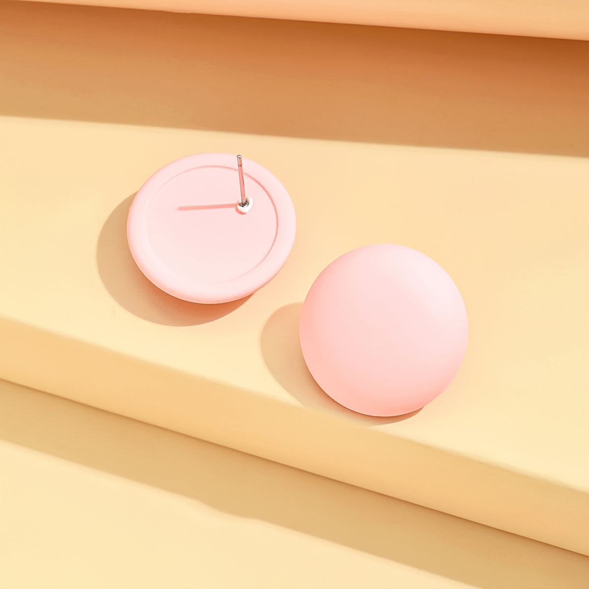 Women's Green Acrylic Circle Stud Earrings, Everyday Accessory