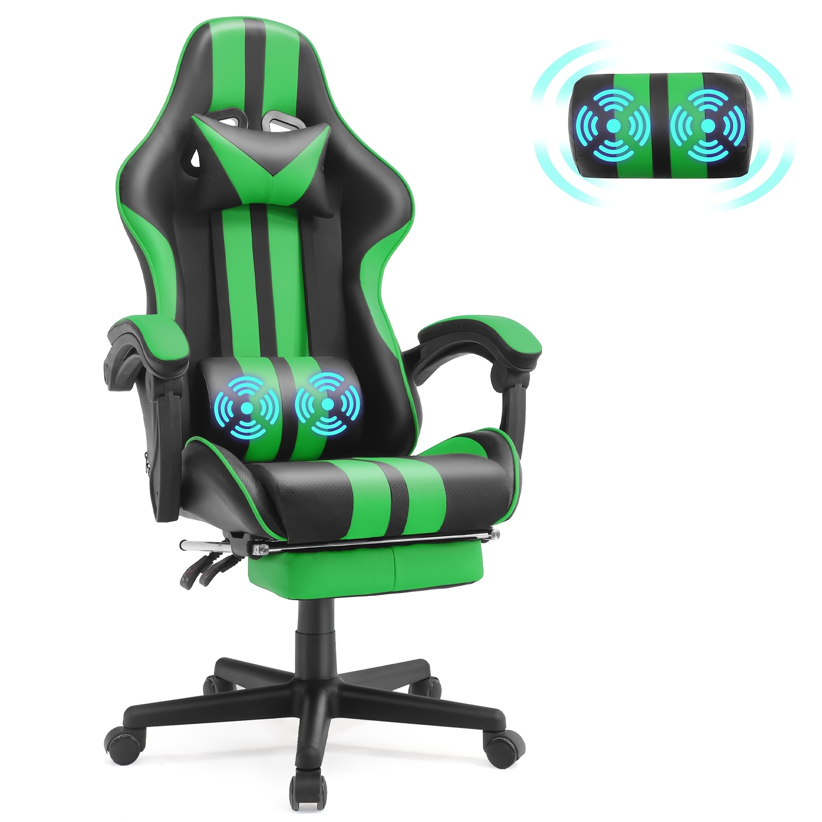 beczeeb gaming chair with footrest high back   gamer chair with massage and headrest lumbar support swivel seat ergonomic game chair for adults