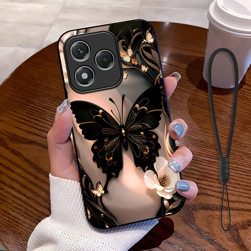TEMU Coque de téléphone : Plat 2D, Lot de 2 pièces : Inclut 1 coque de téléphone + 1 dragonne, Coque de téléphone à motif de , compatible avec Honor