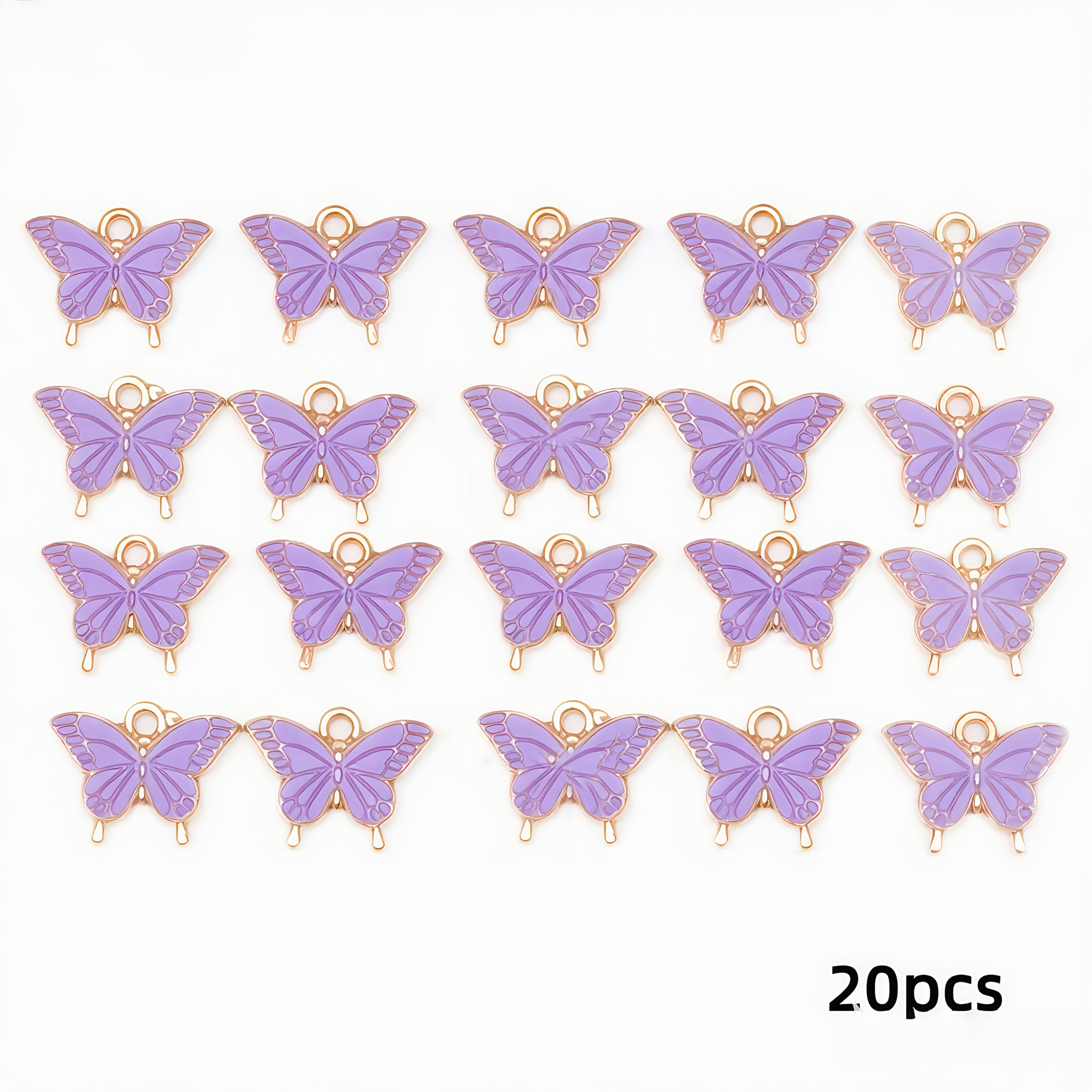 TEMU 20 pièces Mignons Papillons Multicolores Accessoires DIY Bijoux Pendentifs Boucles d'Oreilles en Alliage