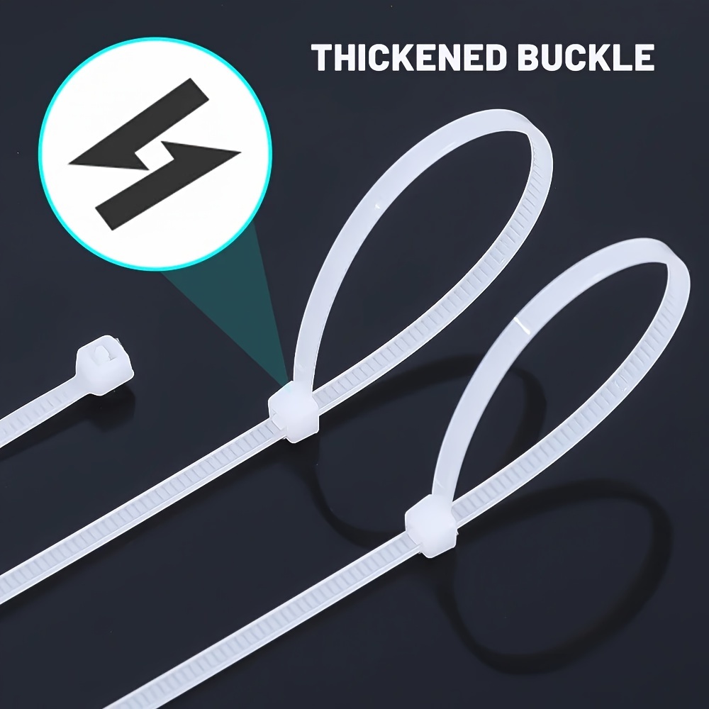 100-Pack Heavy Duty Cable Ties Set, Nylon Zip Tie Straps with Water-Resistant, Non-slip, Break Resistant Features for Home, Office, and Industrial Cable Management