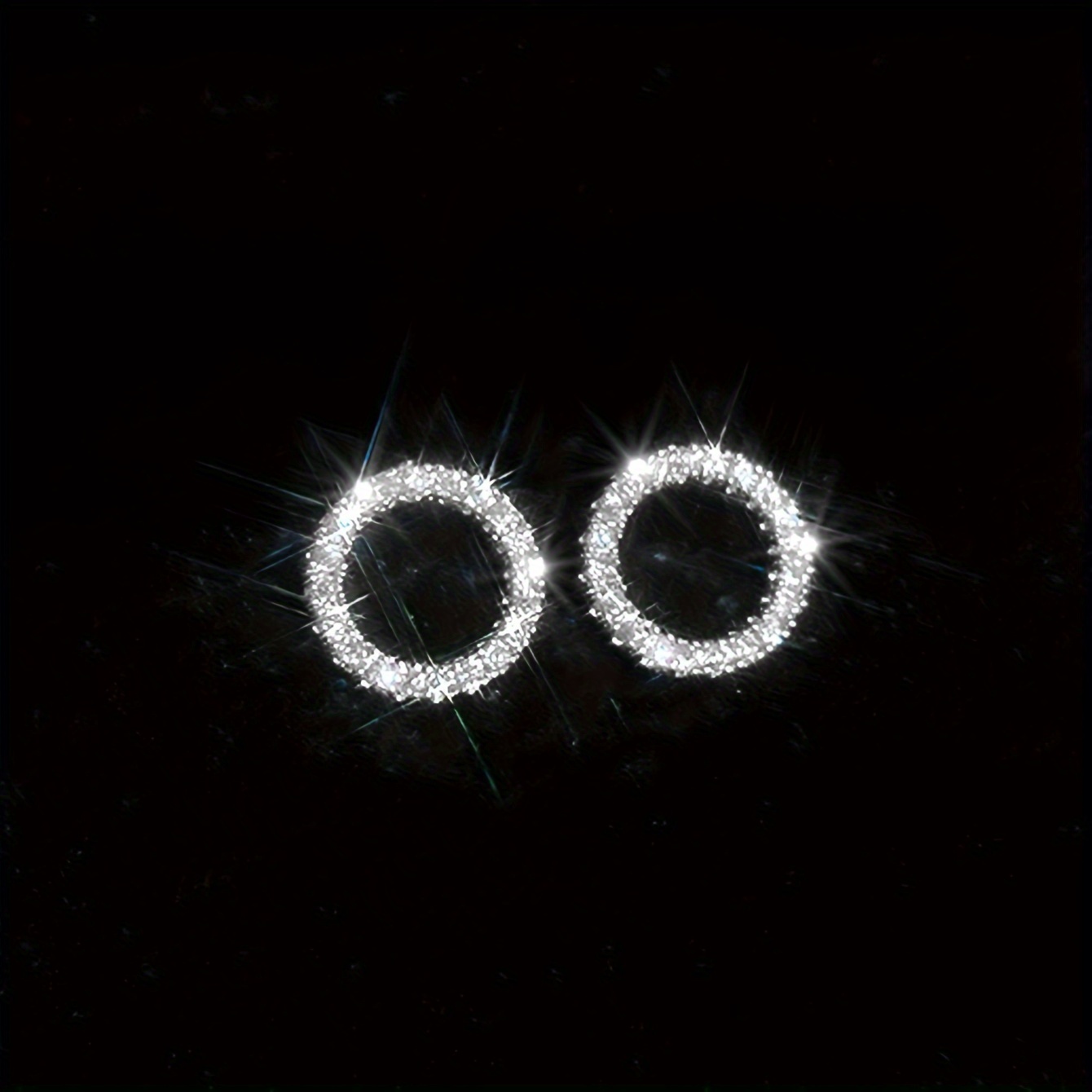 Women's Rhinestone Circle Stud Earrings, Vintage Style