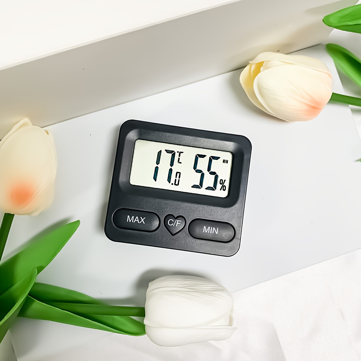 

1pc Magnetic Mini Digital Thermometer & Hygrometer - Indoor/outdoor Temperature And Humidity Gauge, Battery-powered (aaa), Plastic, Electronic, Precise