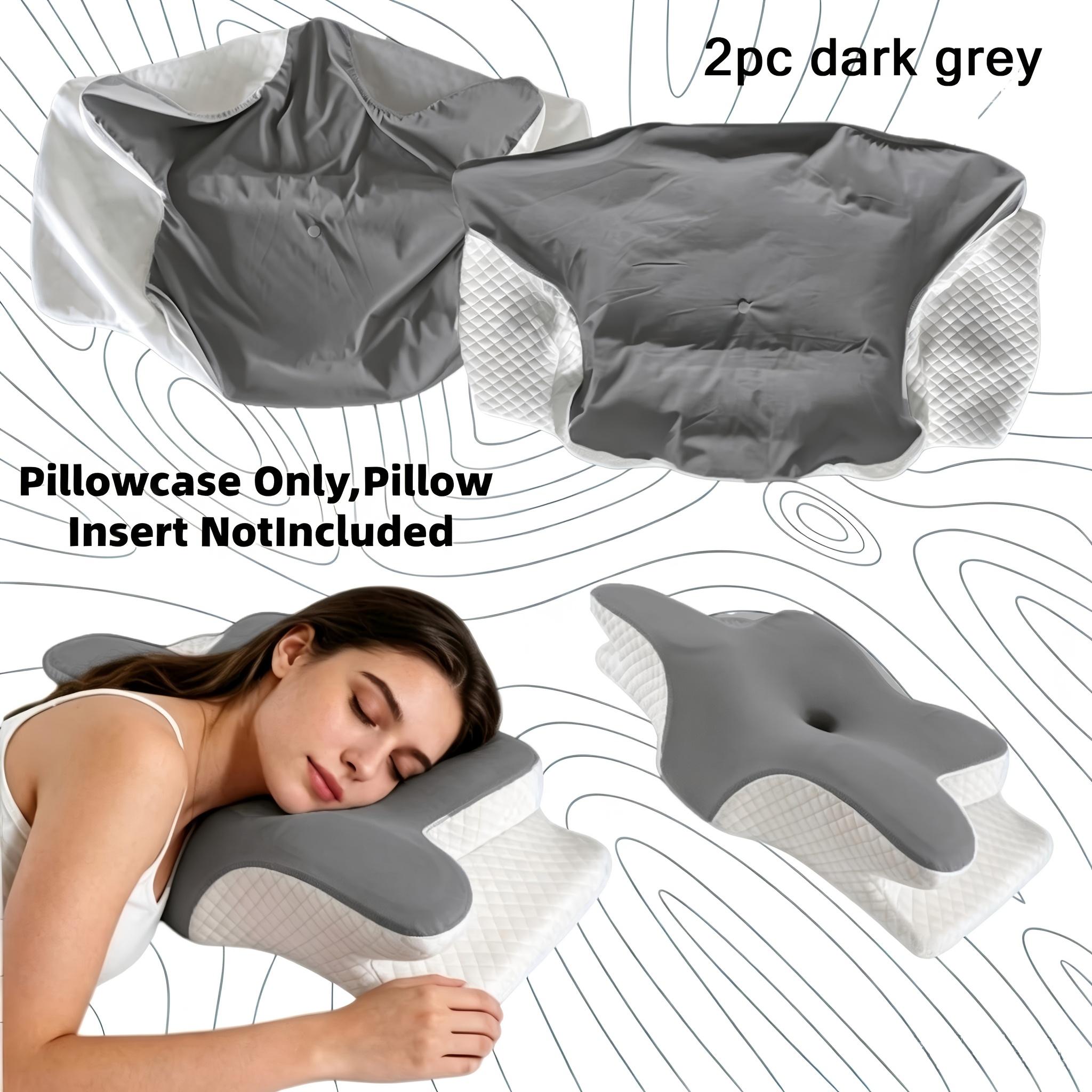 Image of 2pcs Pillowcases Set, Breathable Hypoallergenic, Machine Washable, Easy To Remove, 60x40x13cm, For Bedroom Dorm, Family Holiday Gift