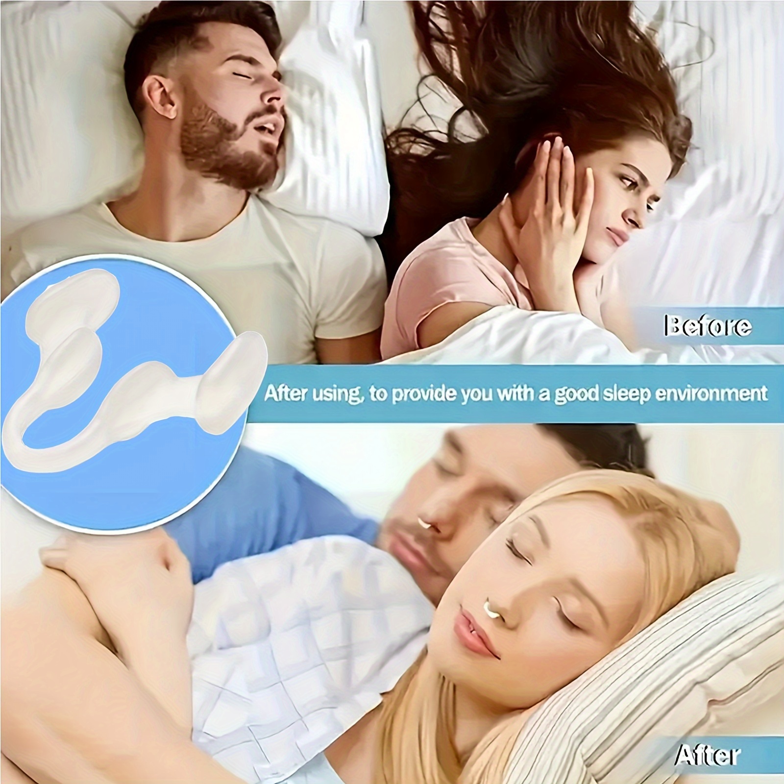 2pcs Anti-Snoring Nose Clips - Adjustable Silicone Snoring Stopper for Men & Women, No Battery Needed, Relieves Nasal Congestion & Sleep Disorders, Improves Sleep Quality, Snore Prevention