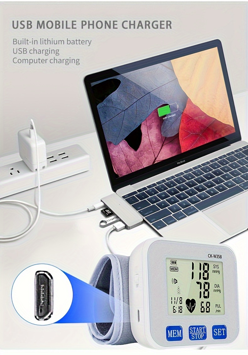   wrist   wrist digital   with large lcd and adjustable cuff rechargeable Product details 3