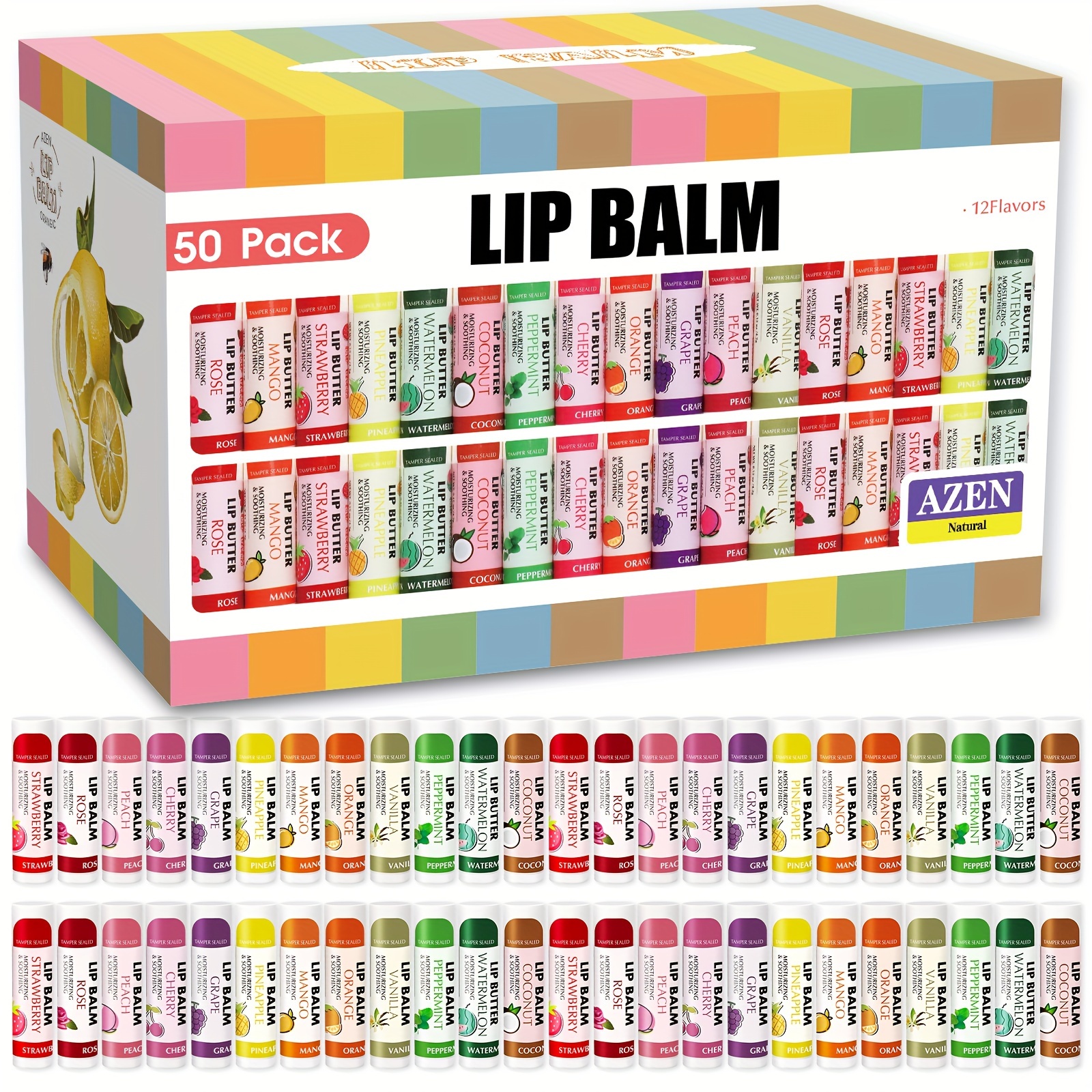 

50 Pack/box, Lip Balm Set, Lip Moisturizer, Lipstick Gift Set, Moisturizing And Nourishing Dry Lips, Gifts For Women, Mother Gifts, Party Supplies Gift, Souvenir Gifts