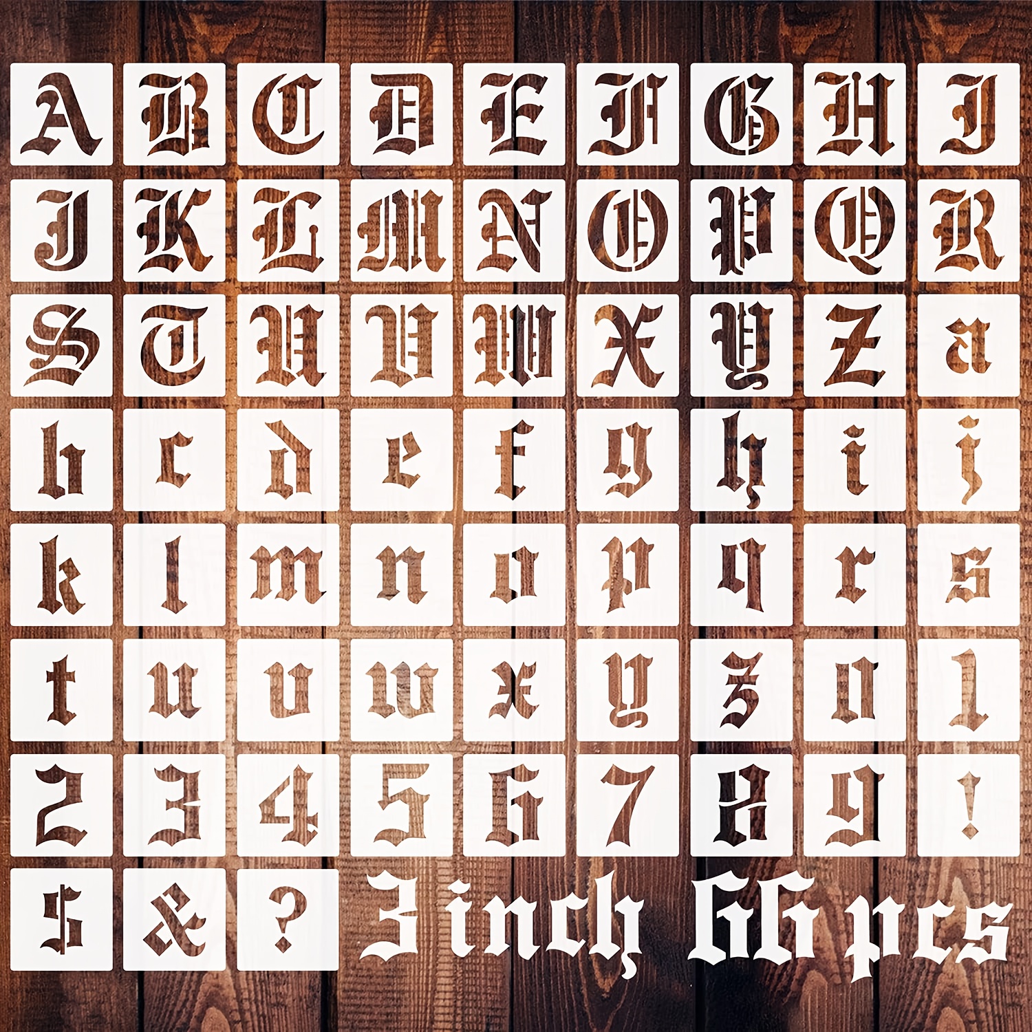 66 Unique Character Templates, Reusable Plastic Letter And Number Craft Templates, Suitable For Scrapbooking Art Projects