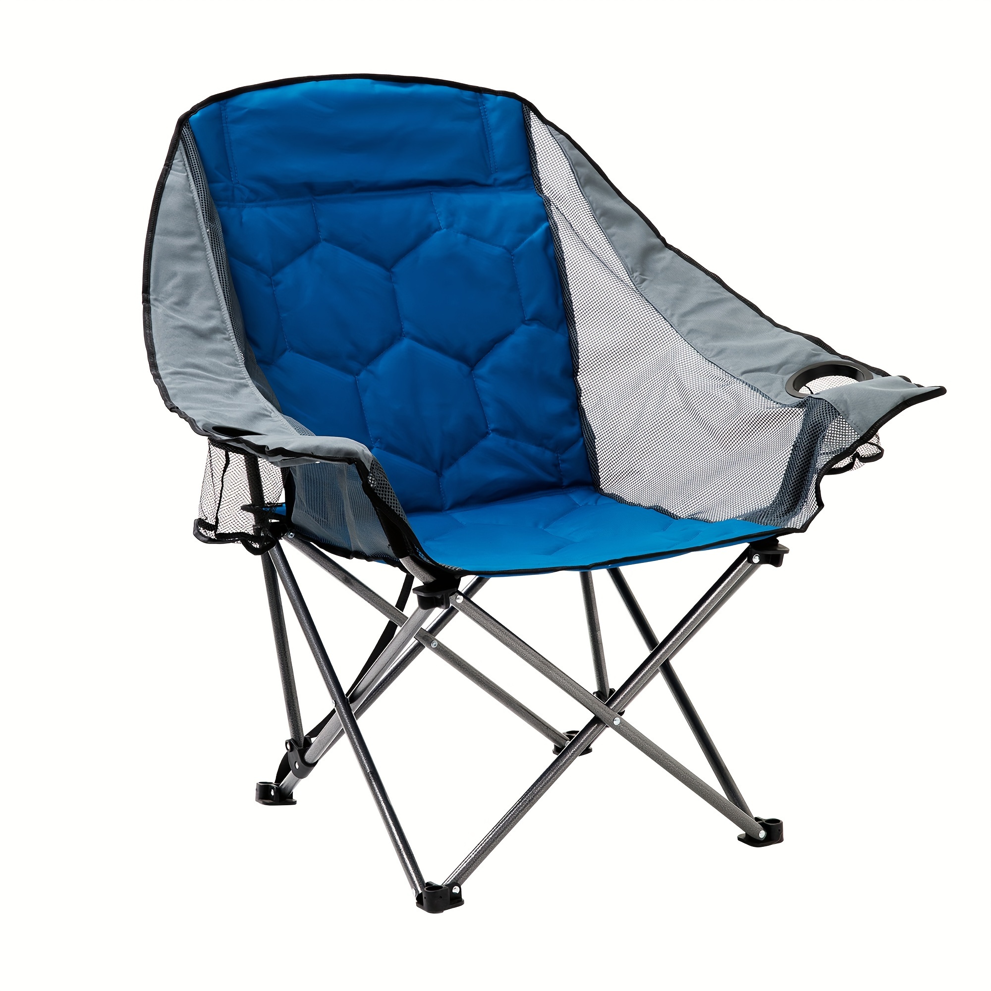 

Sunnyfeel Xl Padded Oversized Camping Chair, Heavy Duty Folding Camp Chairs W/cup Holder And Carry Bag, Portable Lawn Chairs, Foldable Outdoor Sofa For Adults, Sports, Tailgating, Beach, Rving