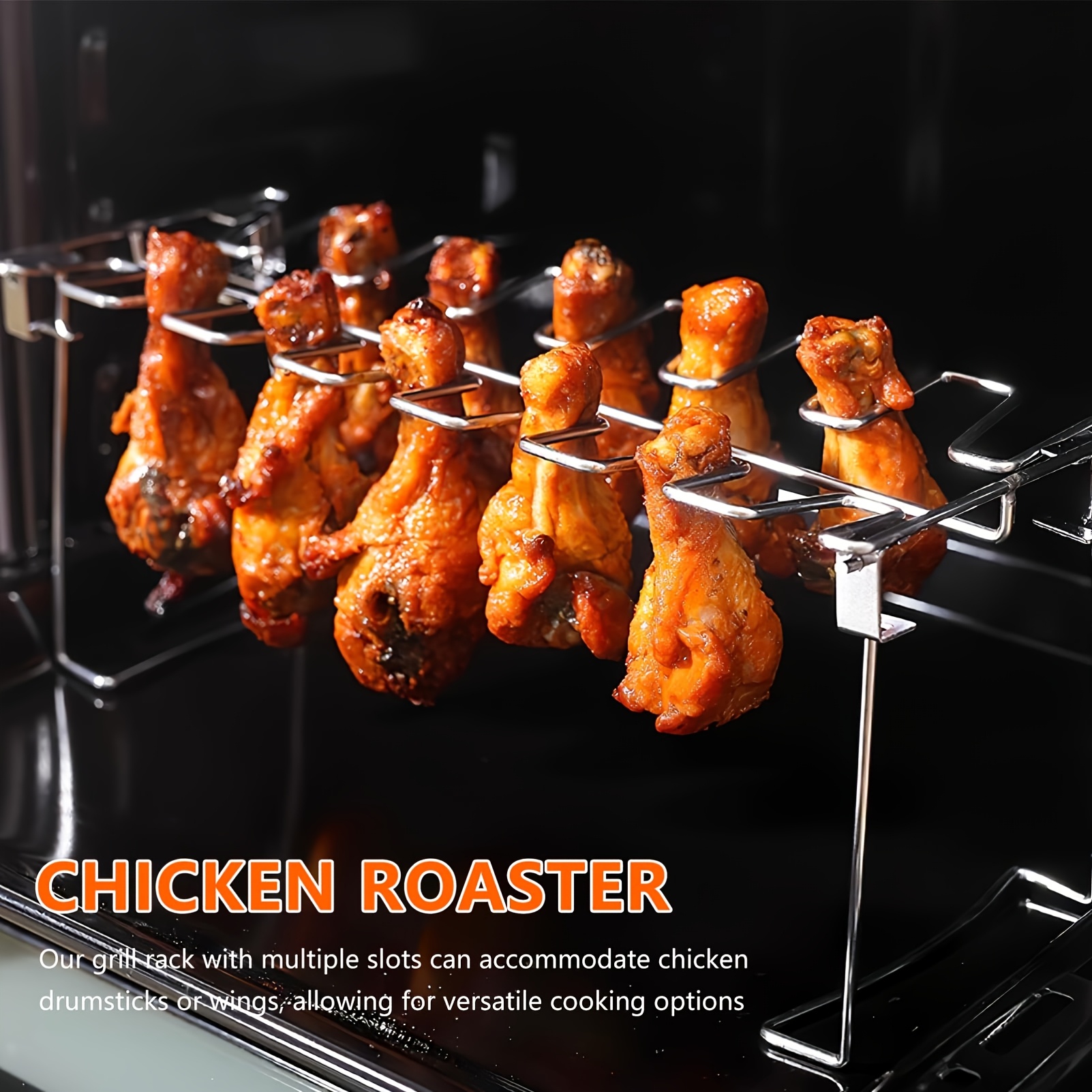 Image of Stainless Steel Chicken Lollipop Holder With 14 Slots For Bbq, Perfect For Grilling