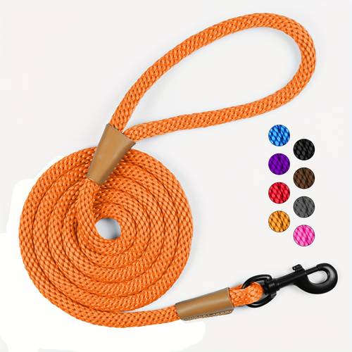 1pc durable nylon dog leash with metal hook 6ft pet lead leash strong braided rope for walking dogs