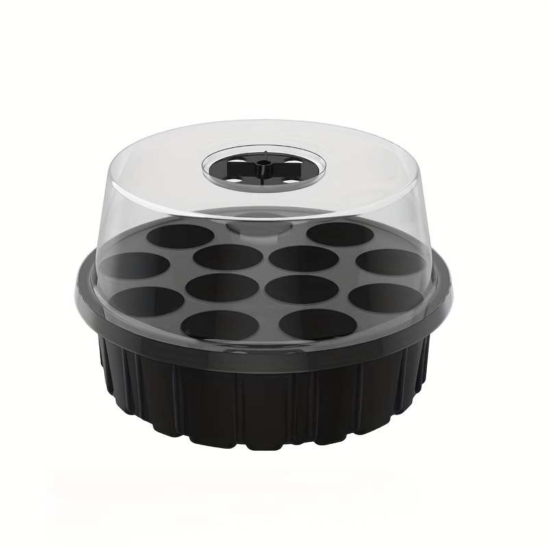13-hole Round Seedling Box 3pcs Set, Gardening Flower Pot For Succulents And Leaf Propagation With Heat & Moisture Preservation