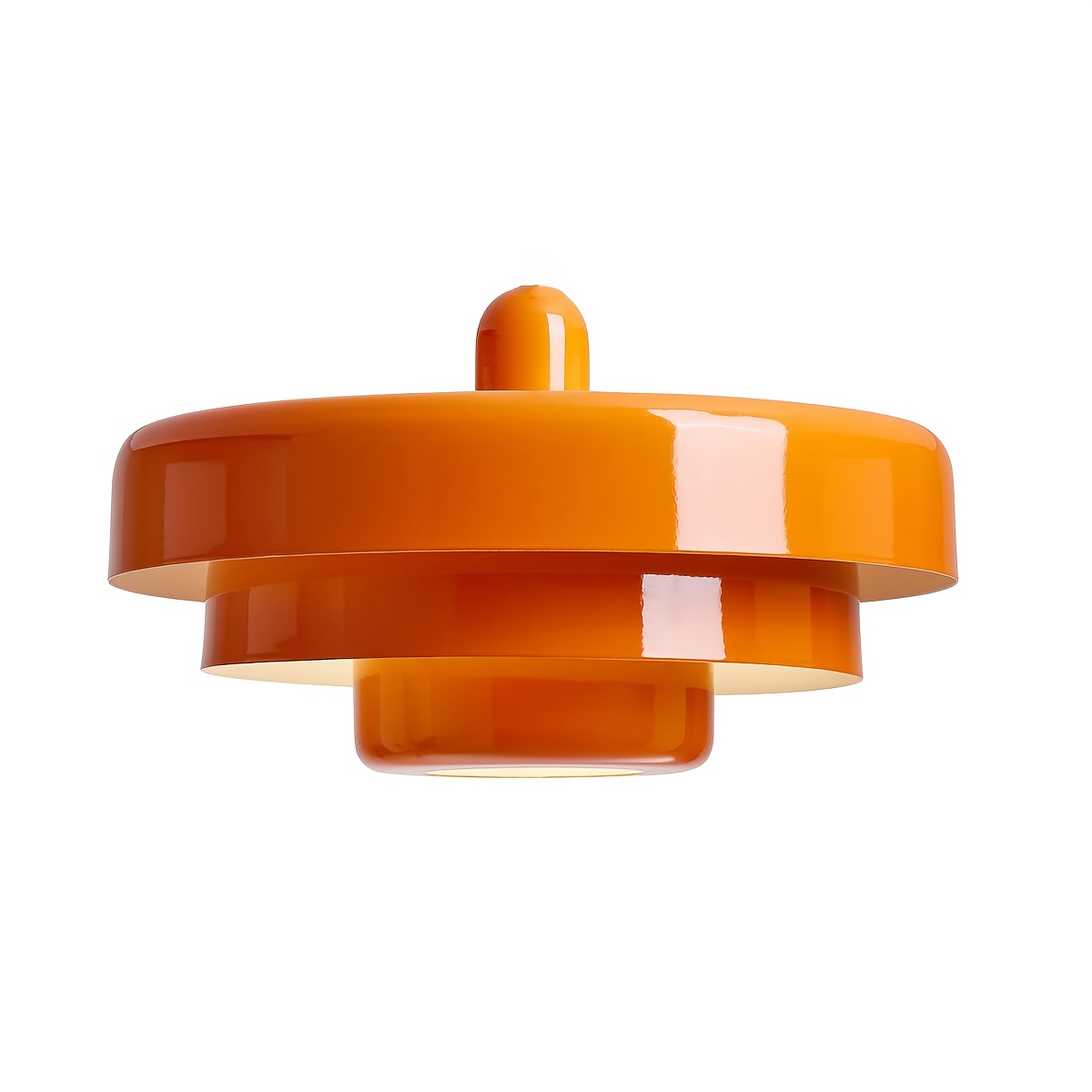 Image of Mid-century Orange Hanging Light Shade, 3-layer , Vintage Hanging Lamp Shade Perfect For Bedroom, Kitchen Island, Dining Room, Living Room