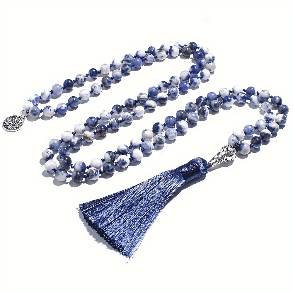 

Bohemian Chic 108 Bead Agate Mala Necklace - , Fashionable Women's Accessory For All