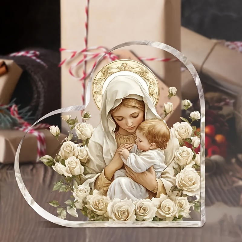Image of 2d Flat 1pc Acrylic Decoration - Religious Acrylic Ornament, Suitable For Office Desktop Decoration, Perfect Gift For Halloween Christmas Decoration