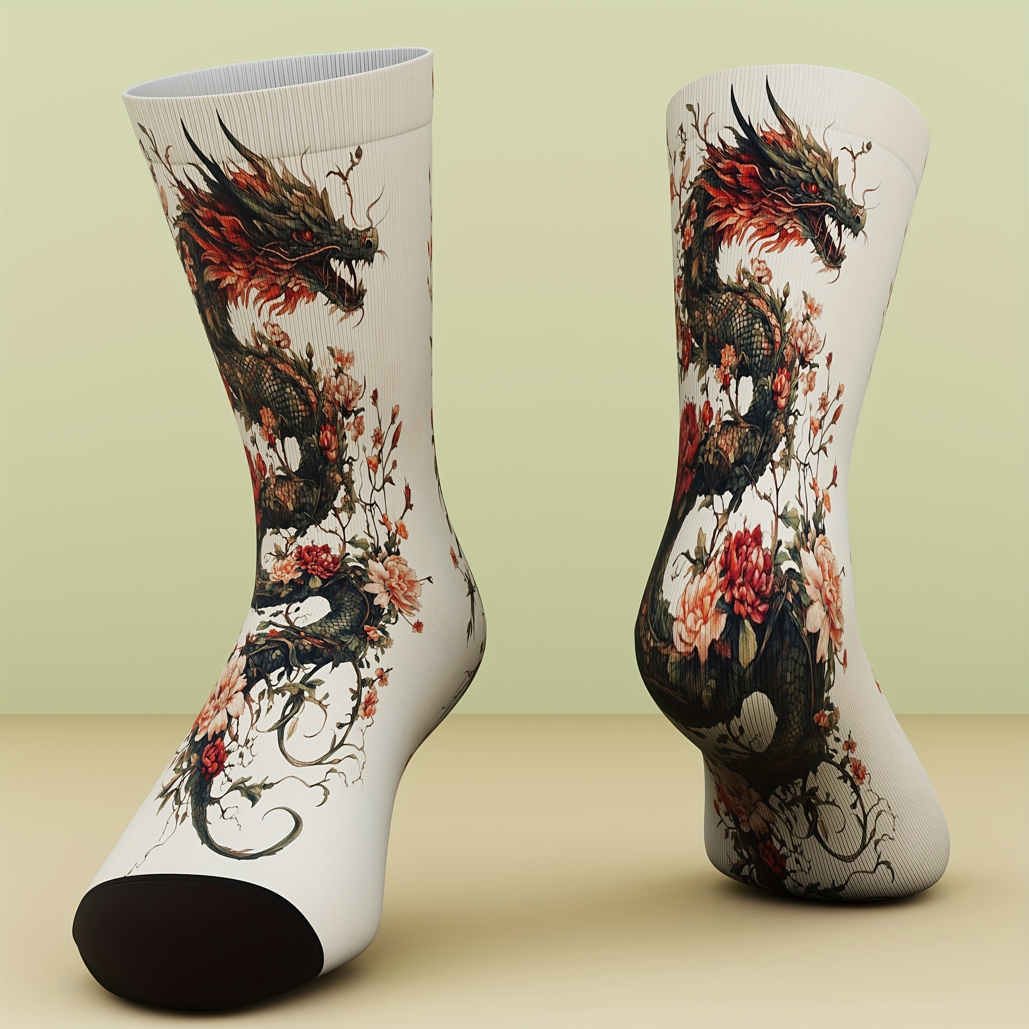 TEMU 1 par de calcetines unisex con patrones novedosos e interesantes, cómodos y transpirables, para todas , hechos de fibra de bambú, lavables a