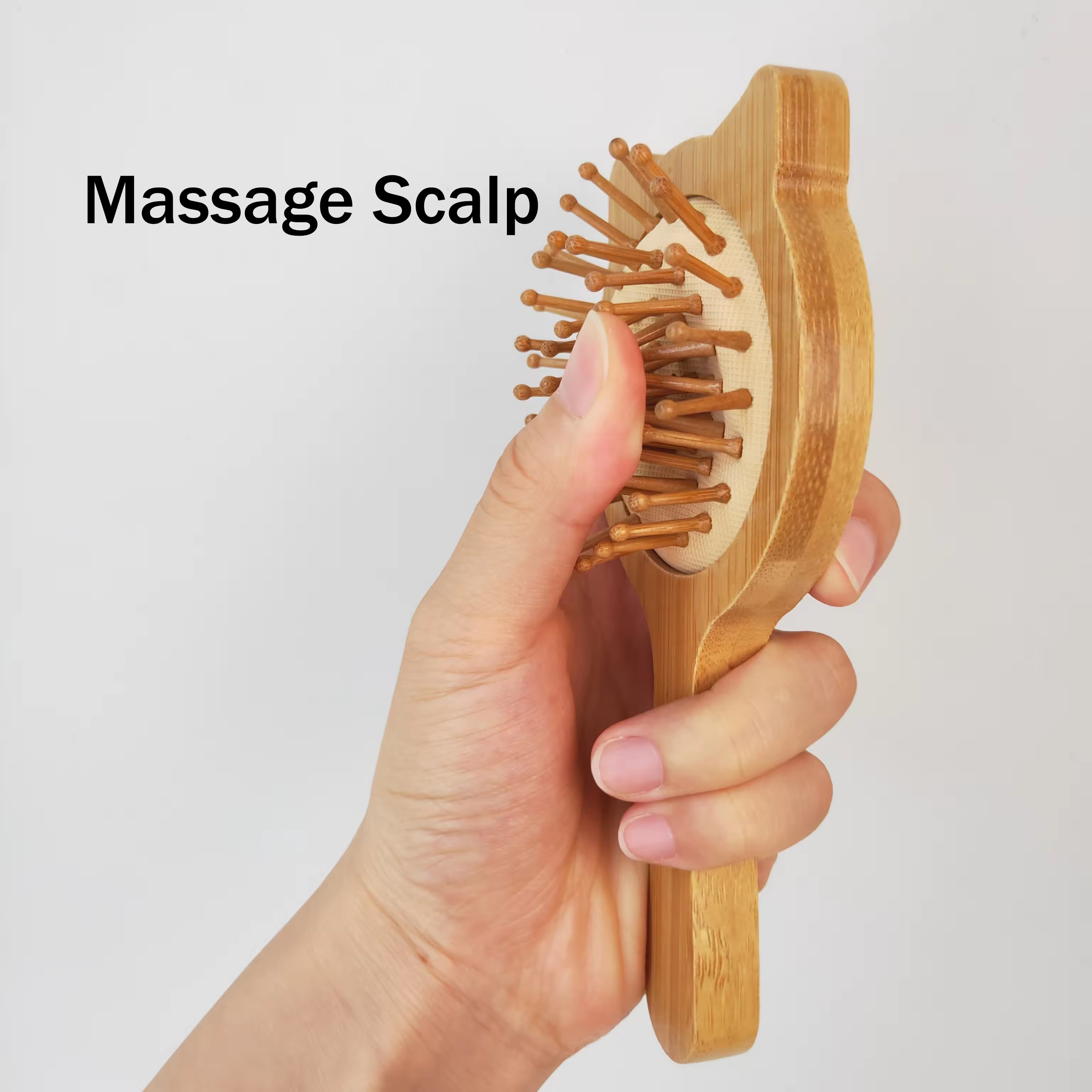 

Cat-shaped Comb - Wooden Massage For Detangling & , Portable -static