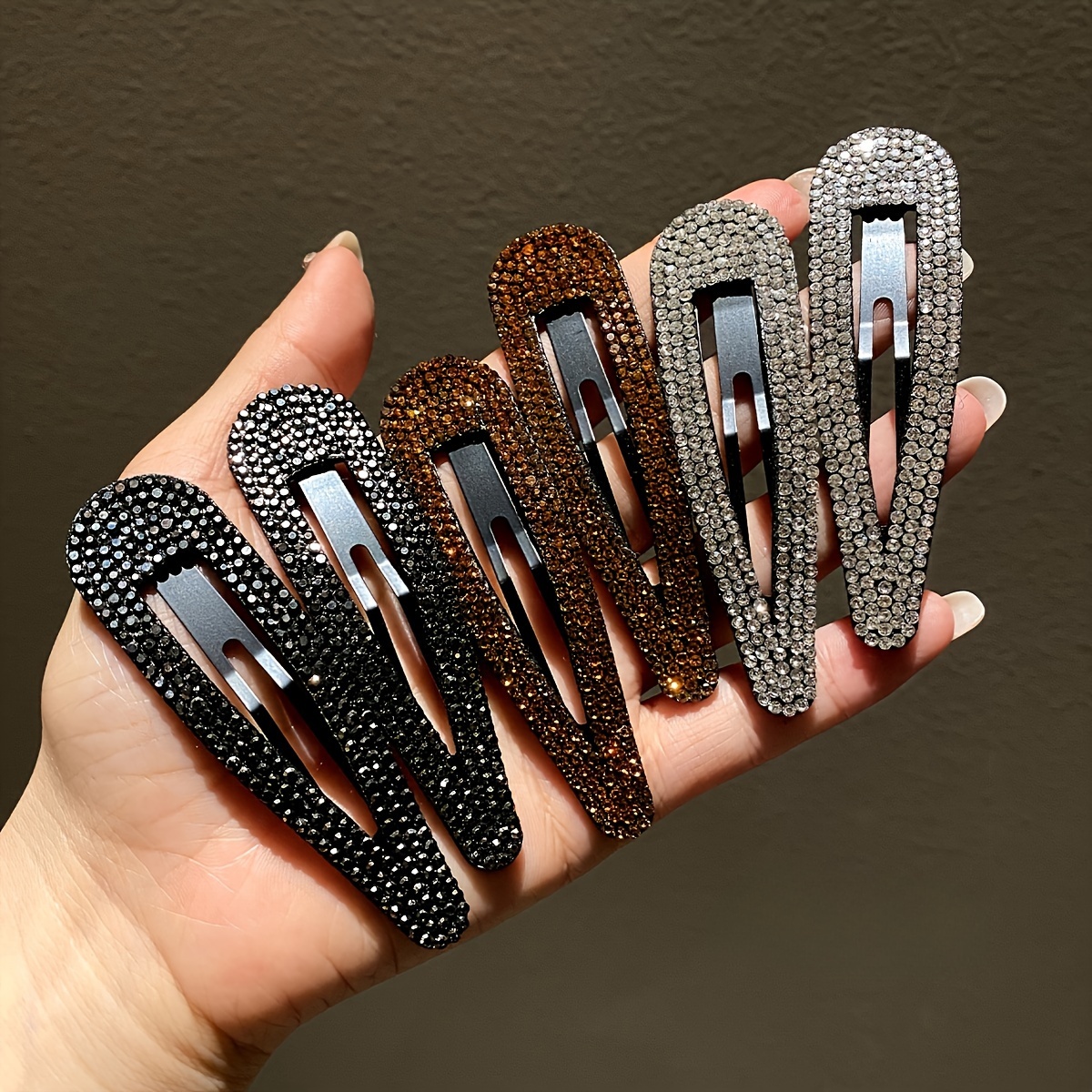 

6pcs Elegant Rhinestone Hair Clips For Women, Sparkling Hair Barrettes, Stylish Side Clips, Hair Accessories For Special Occasions