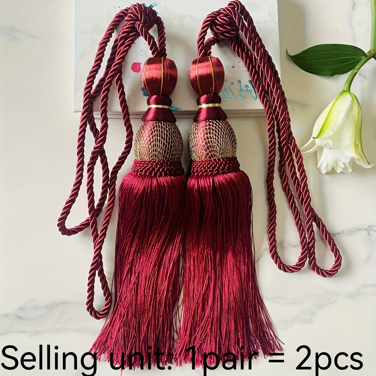 2 stuks Klassieke Elegante Gordijnophoudballen in Europese Stijl, Vintage Lichte Luxe, Geschikt voor Woonkamer,…: retailer-supplied image
