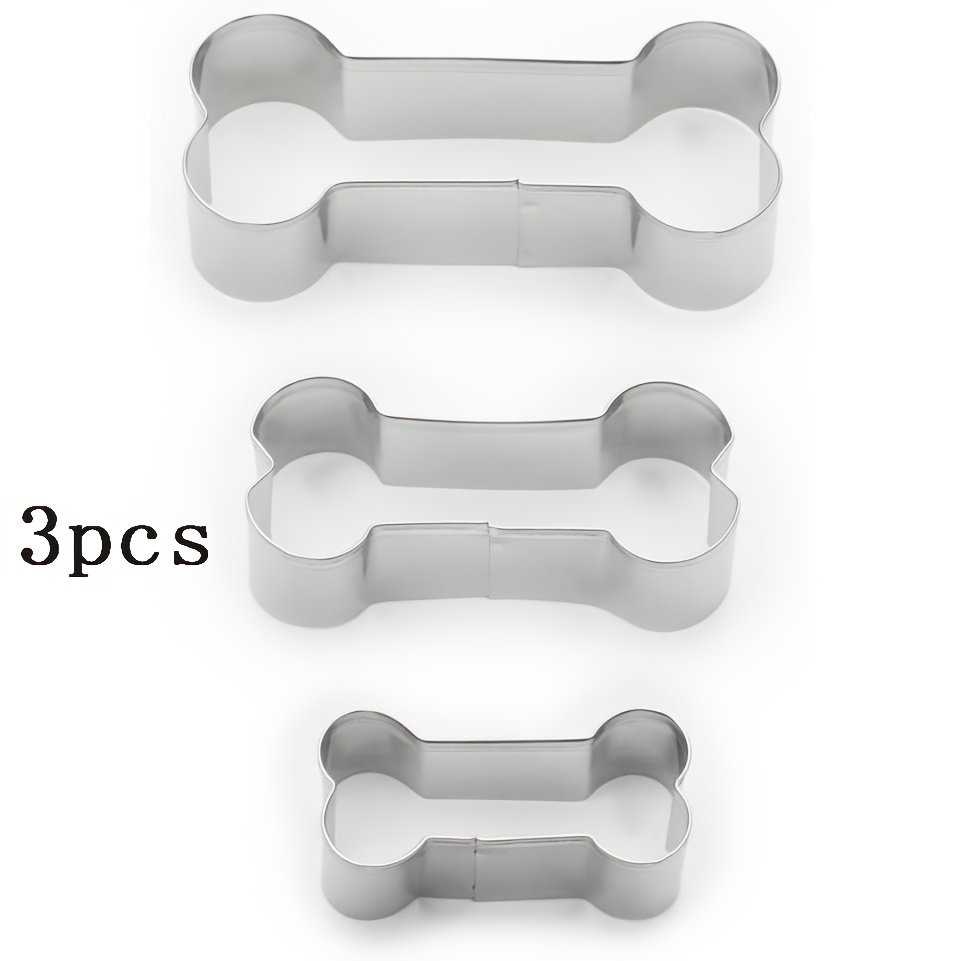 TEMU 3pcs Coupe- d'os de chien en acier inoxydable, Moule à biscuits d'os de chien, Coupe-snack, pour la fabrication de friandises faites maison,