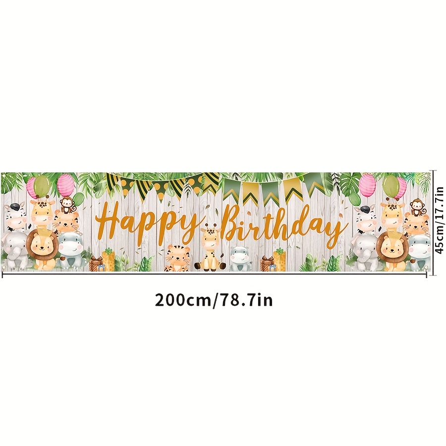 1pc Birthday Banner Wild Animal Birthday Banner Jungle Party Decorations Summer Party Supplies Yard Banner Shower Party Decoration