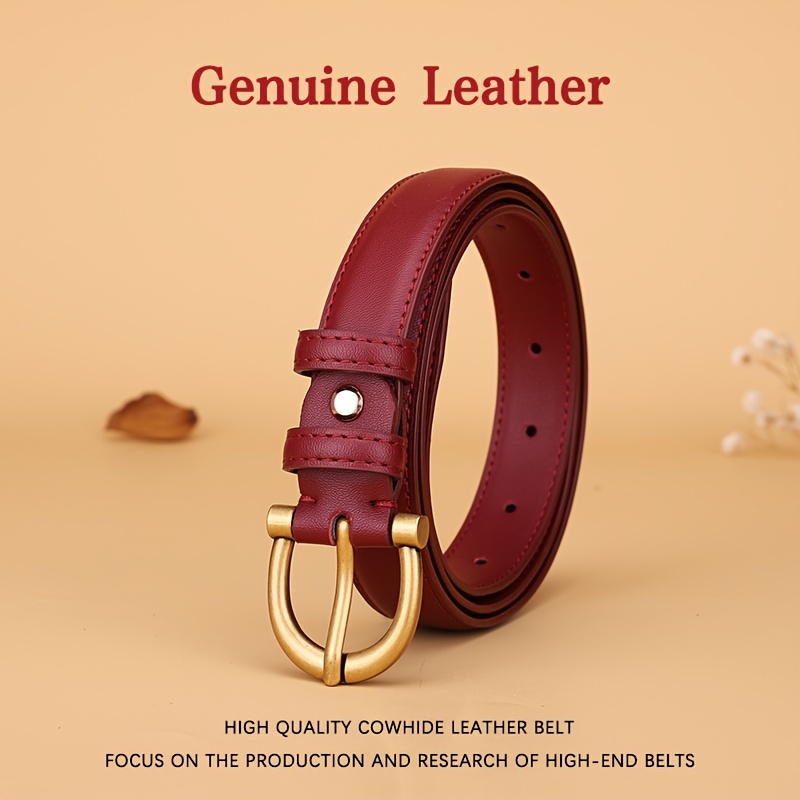 

Ceinture Chic en Cuir Rouge Vin pour Femmes - Accessoire Polyvalent pour Jeans, Costumes & Tenues Décontractées, Style Ins, Décoration de Taille, Cheville