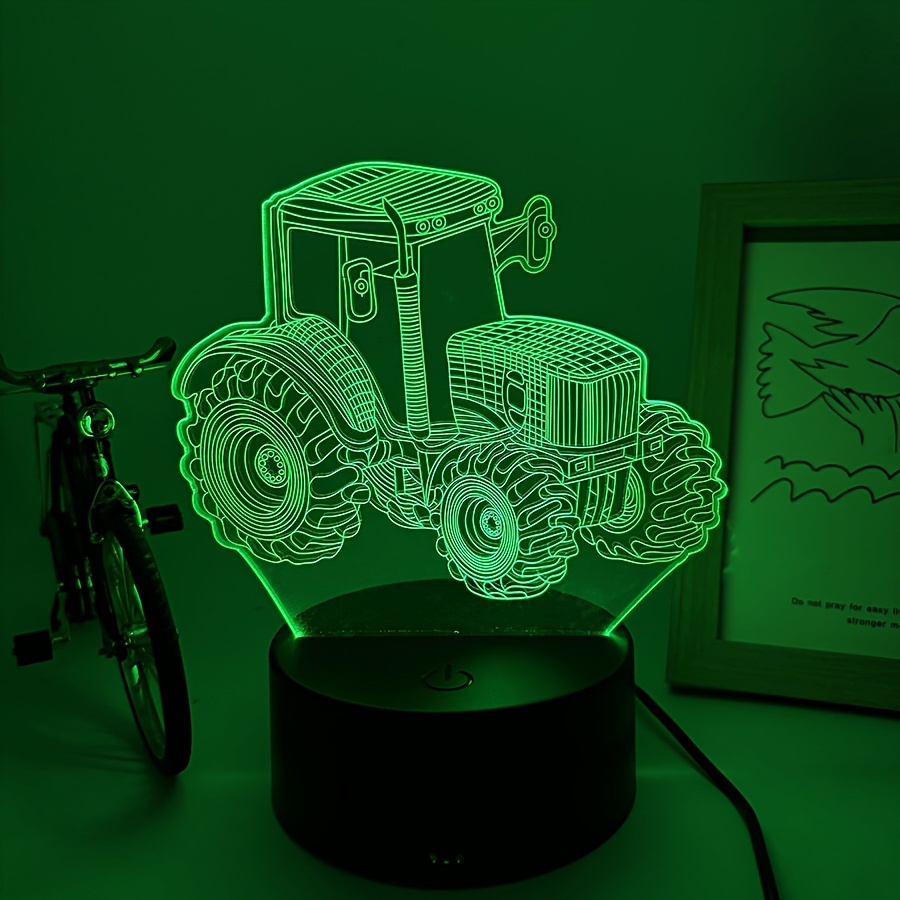 

1pc Touch 7 Color Gradient Tractor 3d Nightlight, Creative Desk Lamp, Bedroom Atmosphere Light, Room Decoration Light, Best Gift Light