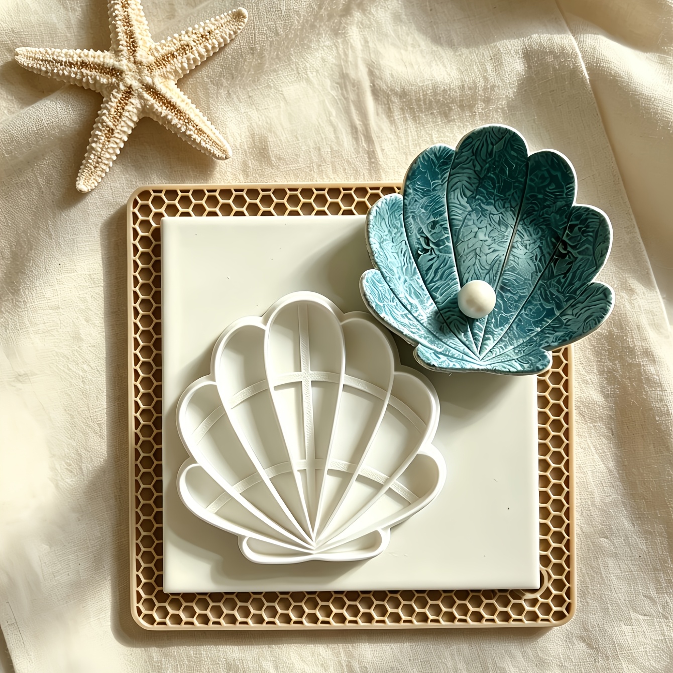 TEMU Extra Large Shell Polymer Clay Trinket Cutter Jewelry Clay Cutter, Ring Mold For Storing Rings Earrings Additions Mini Prop Backdrop Tool For