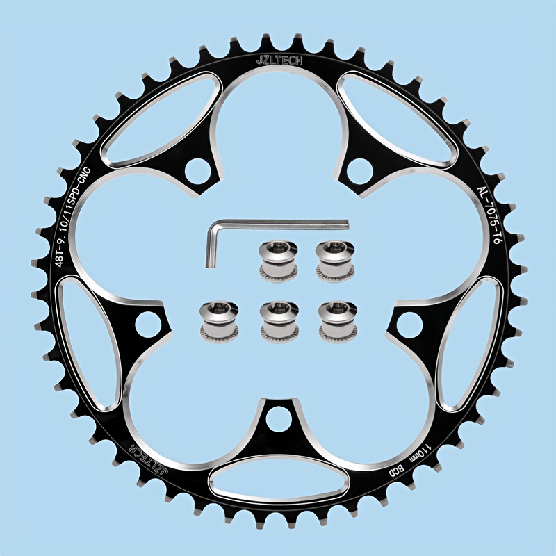 Plateau De Vélo 110 BCD – 38 Dents – 160 Mm – Alliage Aluminium CNC – Profil Large-étroit – Compatible 9/10/11 Vitesses – Noir