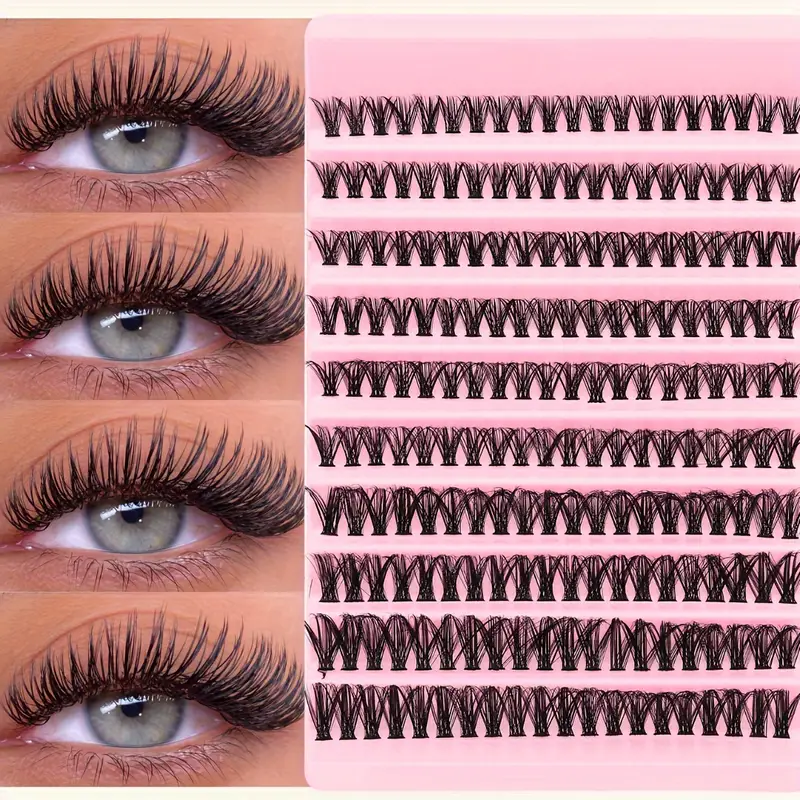 fengxiu eyelash 200 clusters 3d dd mixed lengths reusable diy self application d 10 16mm 0 05mm thickness natural extra thick styles multi pack beginner friendly assorted packaging individual cluster lashes for natural anime makeup looks details 5