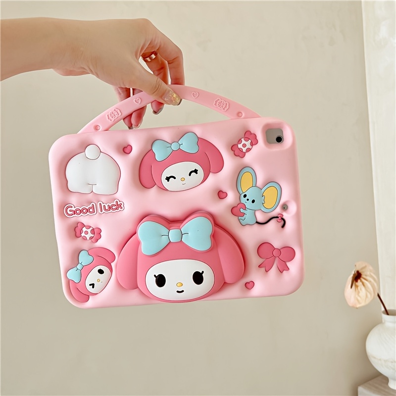 Sanrio My Melody Cartoon Tablet Case for Tab A7/A8/A9/A9+, Full-Body Protection, 360° Rotating Stand, Tablet Protection, Cute Design, Kawaii Aesthetic, Snug Fit, Durable Cover, Multiangle Stand, Sanrio Fans, Anime Lovers