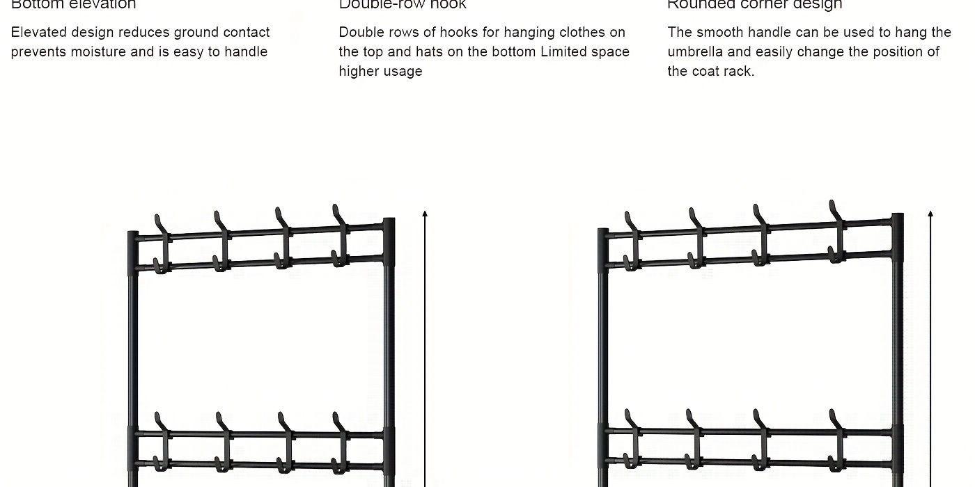 4-5 Tier Hallway Organizer with 8 Hooks - Space-Saving, Easy to Assemble, Durable Design for Entryways And Bedrooms, Minimalist Style - Black/White, Perfect for Entryway Storage, Freestanding Shoe Rack