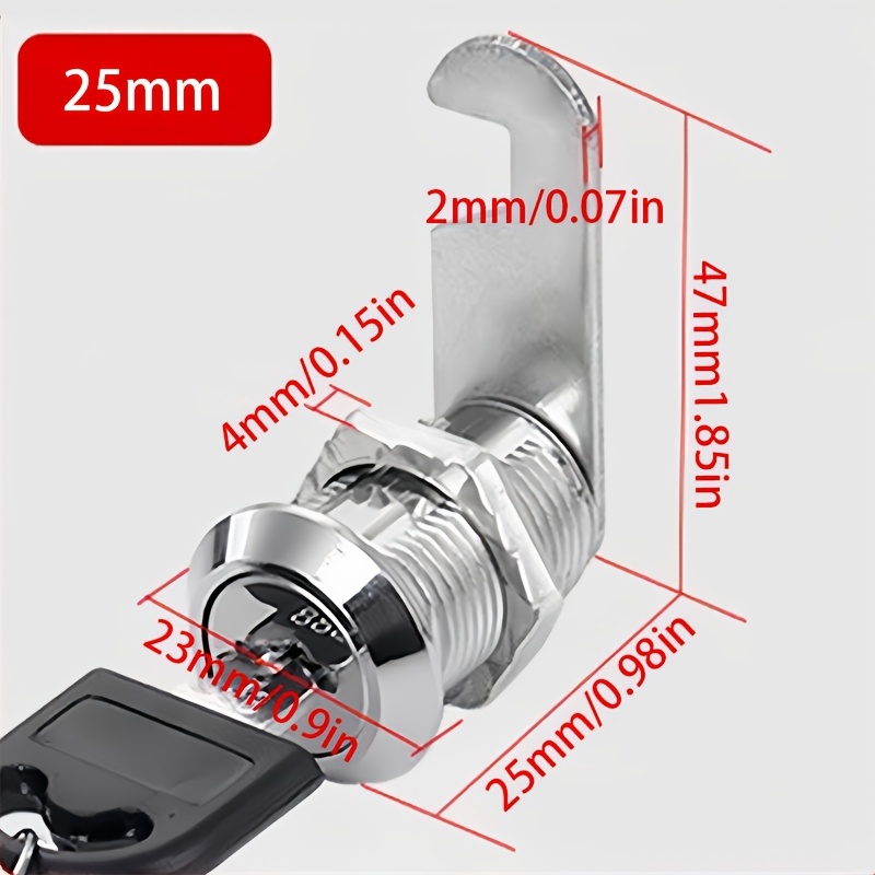 TEMU 1 Juego/6 piezas, Cerradura de Lengüeta para Buzón, Cerradura para Puerta de Gabinete de 25/30 mm, Cerradura para Archivador, Cerradura para